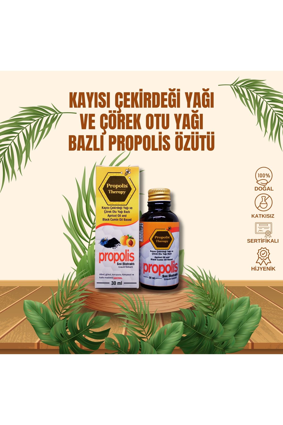 Propolis Therapy Kayısı Çekirdeği Yağı ve Çörek Otu Yağı Bazlı Propolis Ekstraktı 30ml