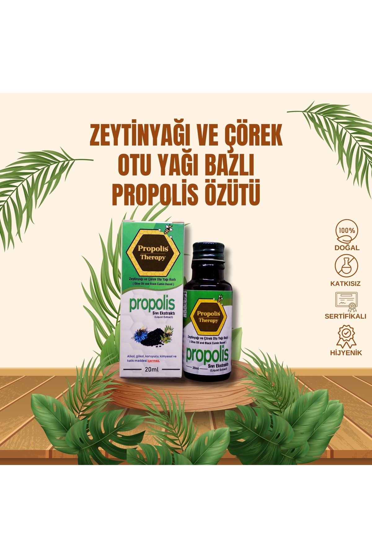 Propolis Therapy Zeytinyağı ve Çörek Otu Yağı bazlı Propolis Ekstraktı 20ml