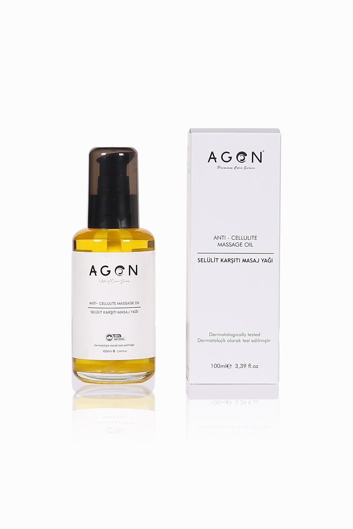 Agon-Anti-Cellulite Massage Oil, Horsehair Cellulite Brush and Wooden Massage Tool Set 2