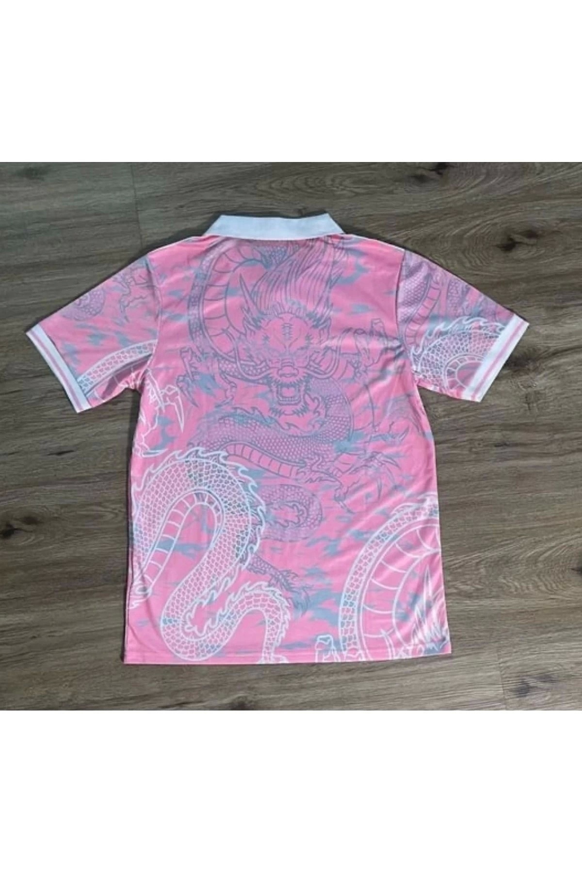 Violon-Pink Kitty JERSEY Madrid Dragon Jersey Tricou alb cu guler cu nasturi 2