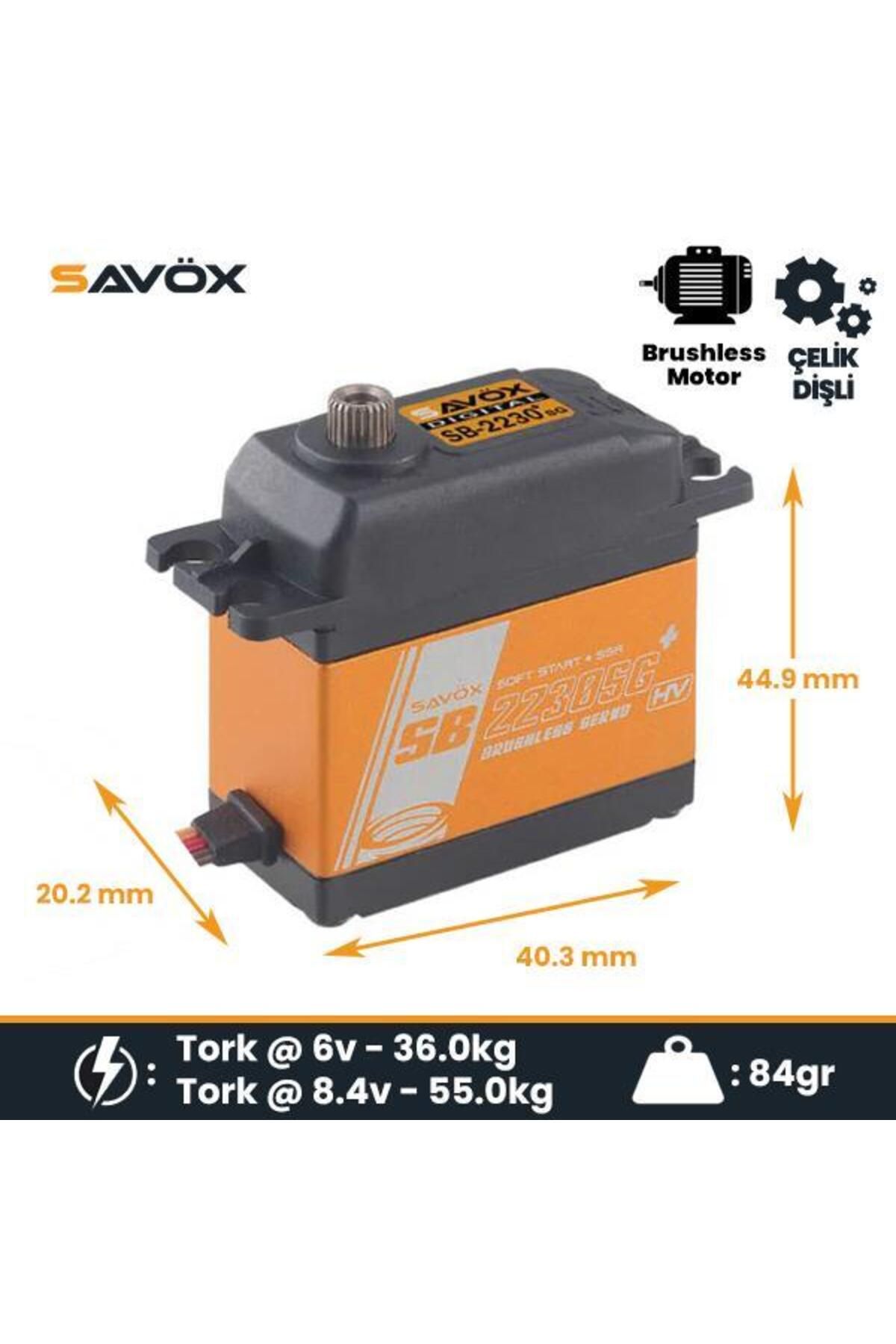 Savöx Savox SB2230SGP Digital Servo Brushless Motor High Voltage Çelik Dişli