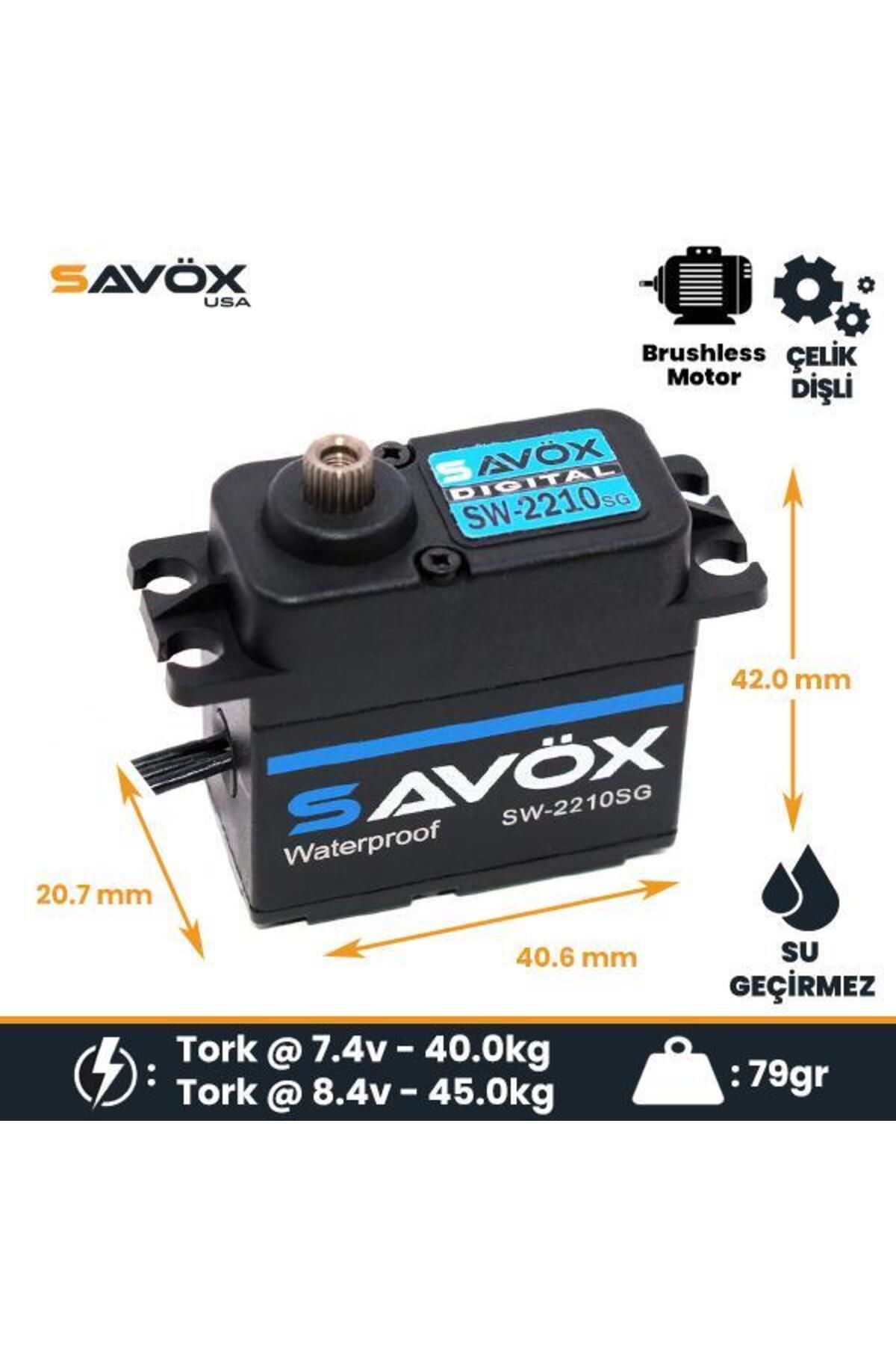 Savöx Savox SW2210SG-BE Black Edition Digital Servo Brushless Motor High Voltage Su Geçirmez Çelik Dişli