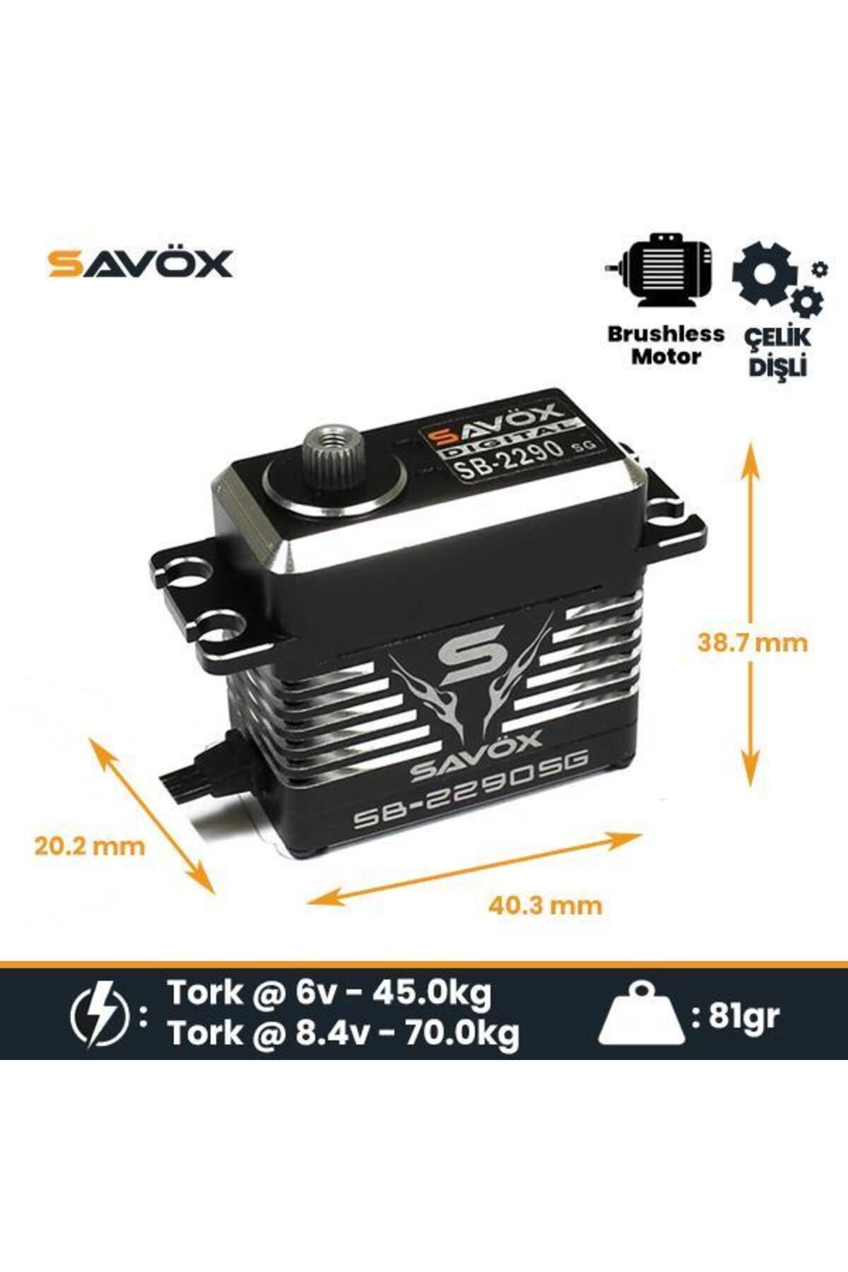 Savöx Savox SB2290SG Black Edition Digital Servo Brushless Motor High Voltage Çelik Dişli