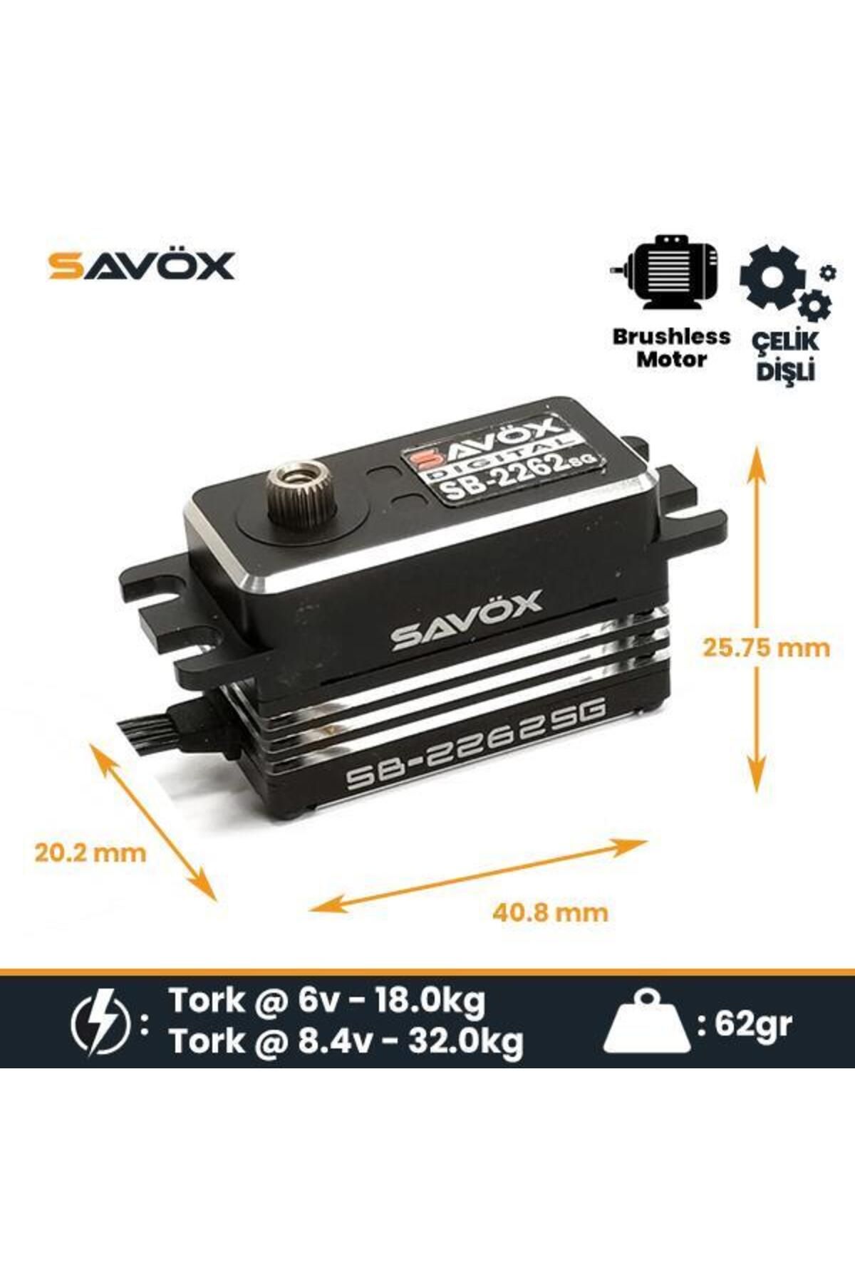 Savöx Savox SB2262SG Digital Servo Brushless Motor High Voltage Çelik Dişli