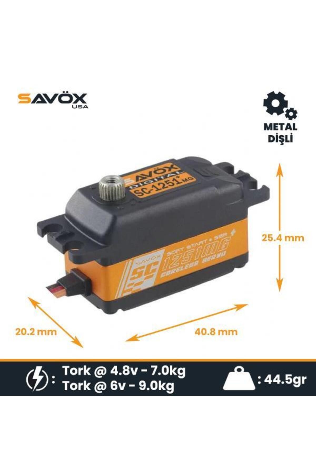 Savöx Savox SC1251MGP Digital Servo Low Profile With Soft Start High Voltage Metal Dişli