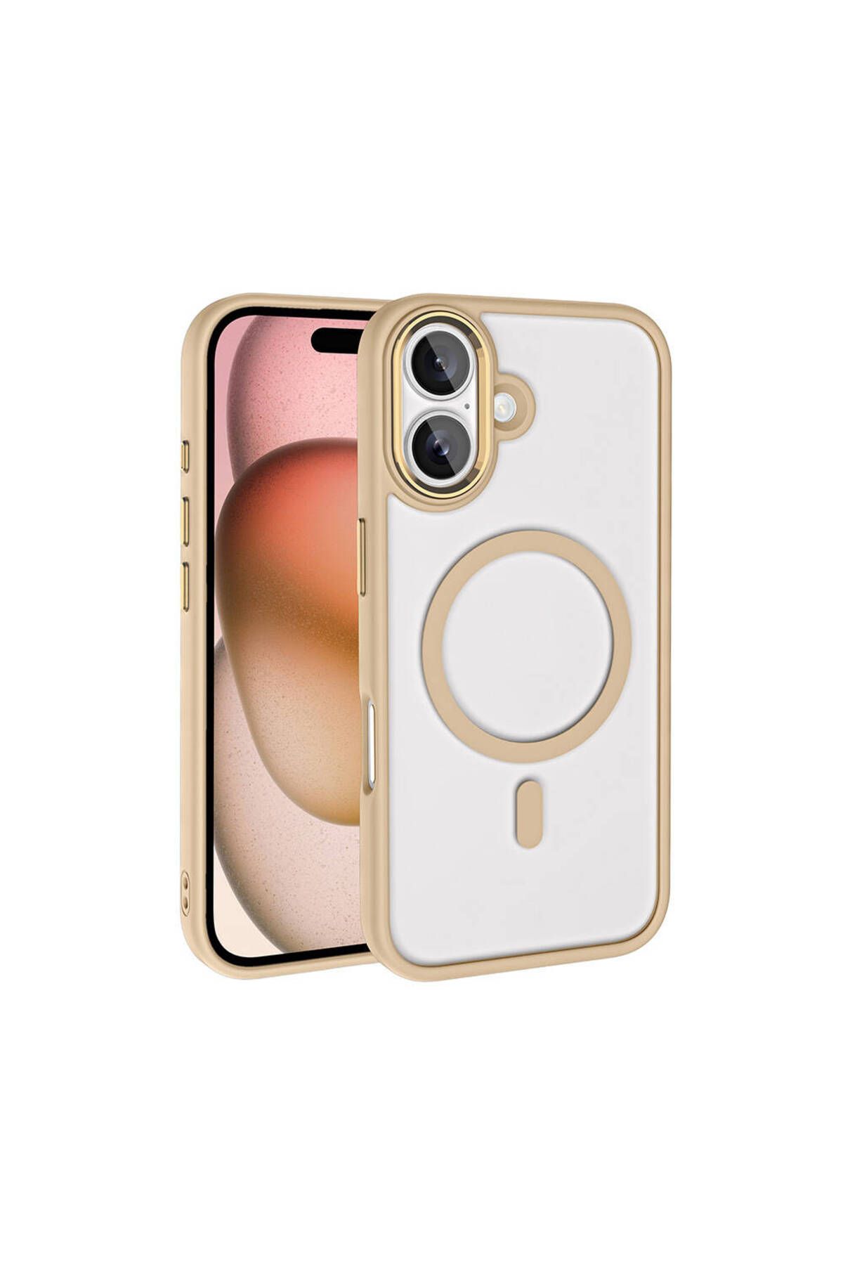 TECNOTREND Apple iPhone 16 Plus Kılıf Wireless Şarj Özellikli Krom Magsafe Silikon Kapak