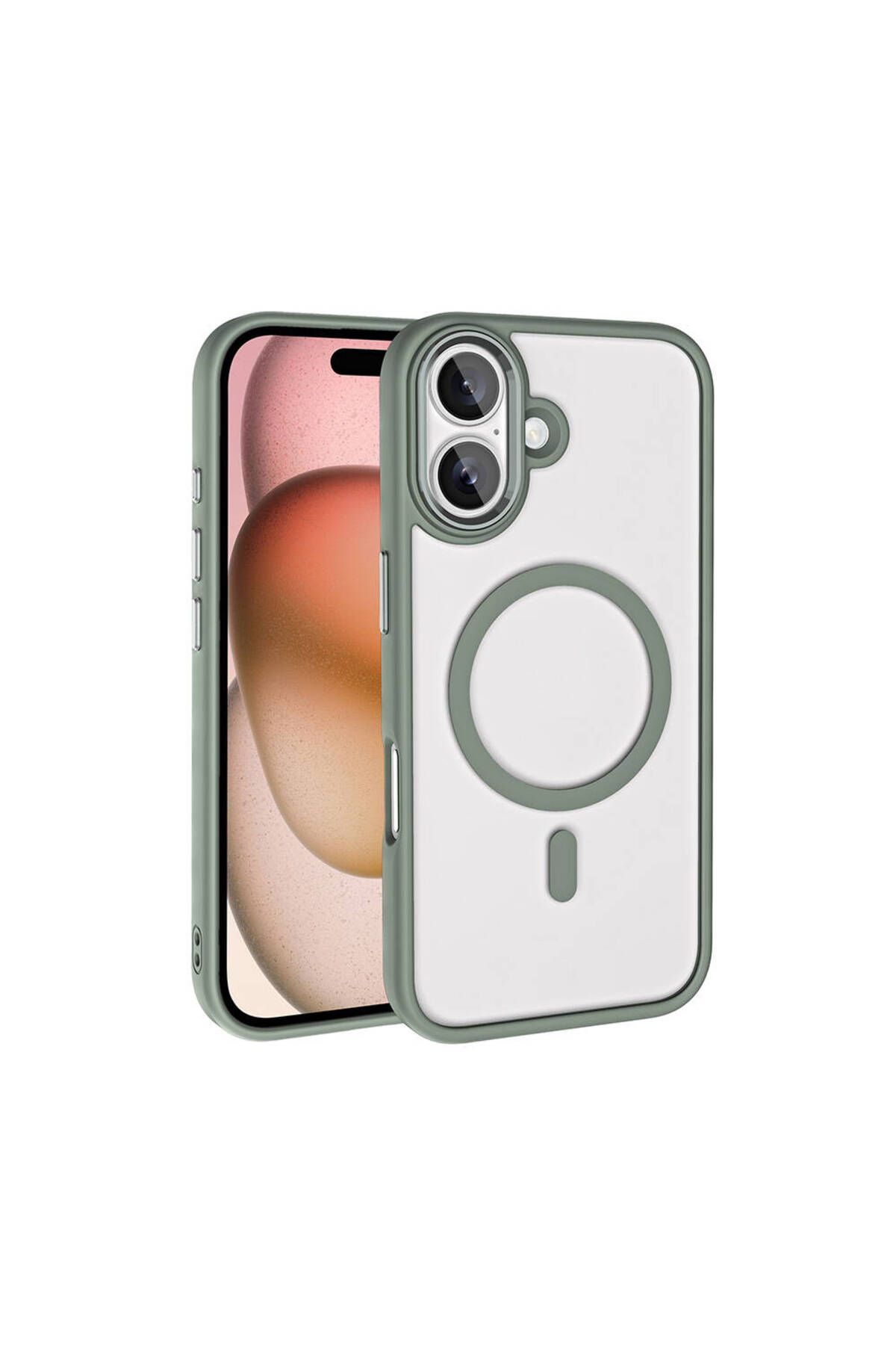 TECNOTREND Apple iPhone 16 Plus Kılıf Wireless Şarj Özellikli Krom Magsafe Silikon Kapak