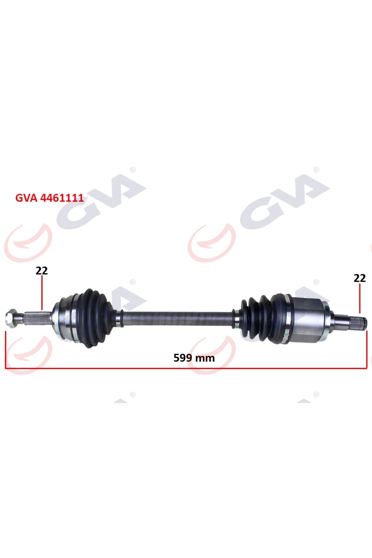GVA KOMPLE AKS SOL SKODA FAVORIT 1.3 (89-94) (599.5mm) 6U0407271F