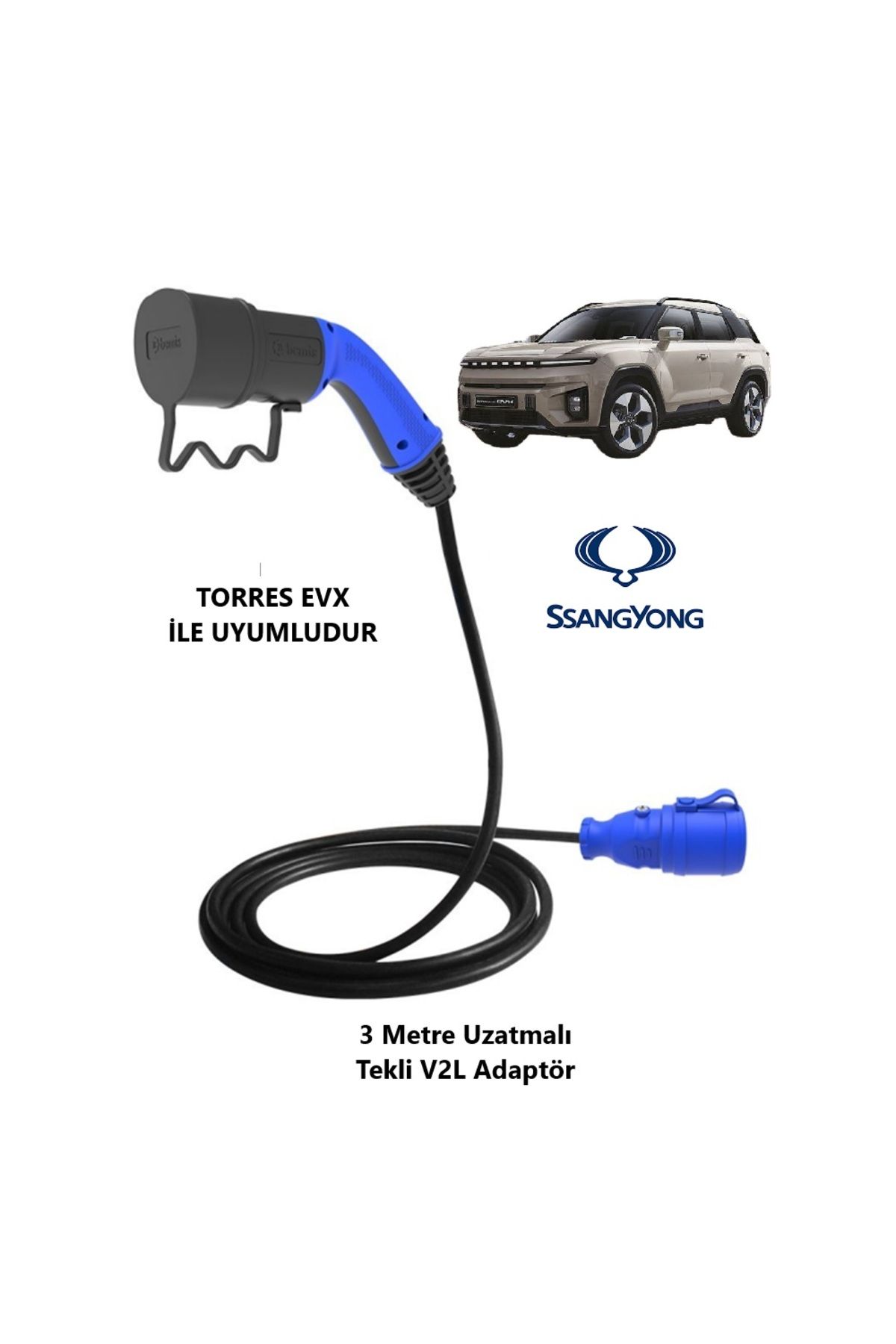Bemis Sang Yong Elektrikli Araçlardan Güç Alın: V2L Tekli Uzatma Priz Adaptör