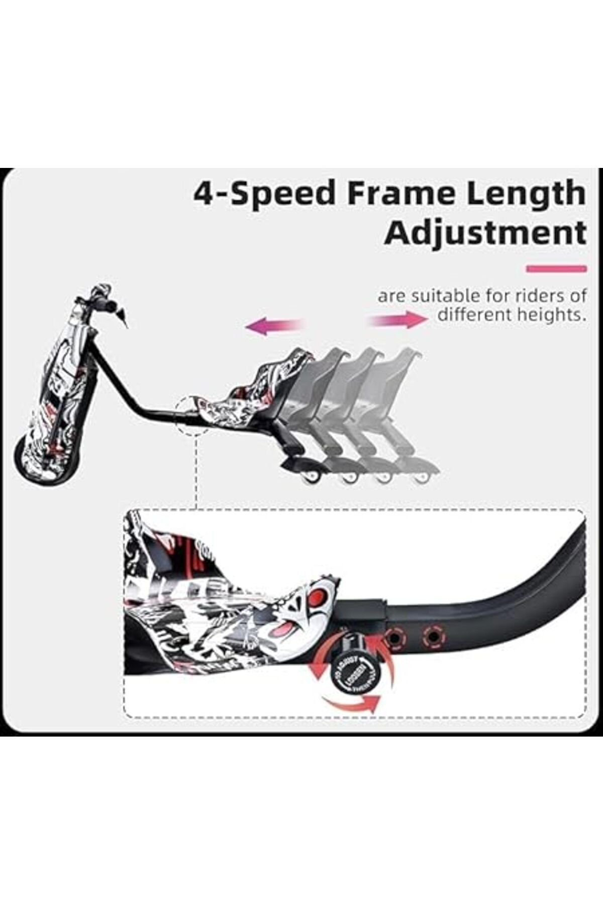 ALBADER-Drifting Electric Scooter Large Size 36V Battery, Electric Drift Scooter With Helmet Pad Set 4