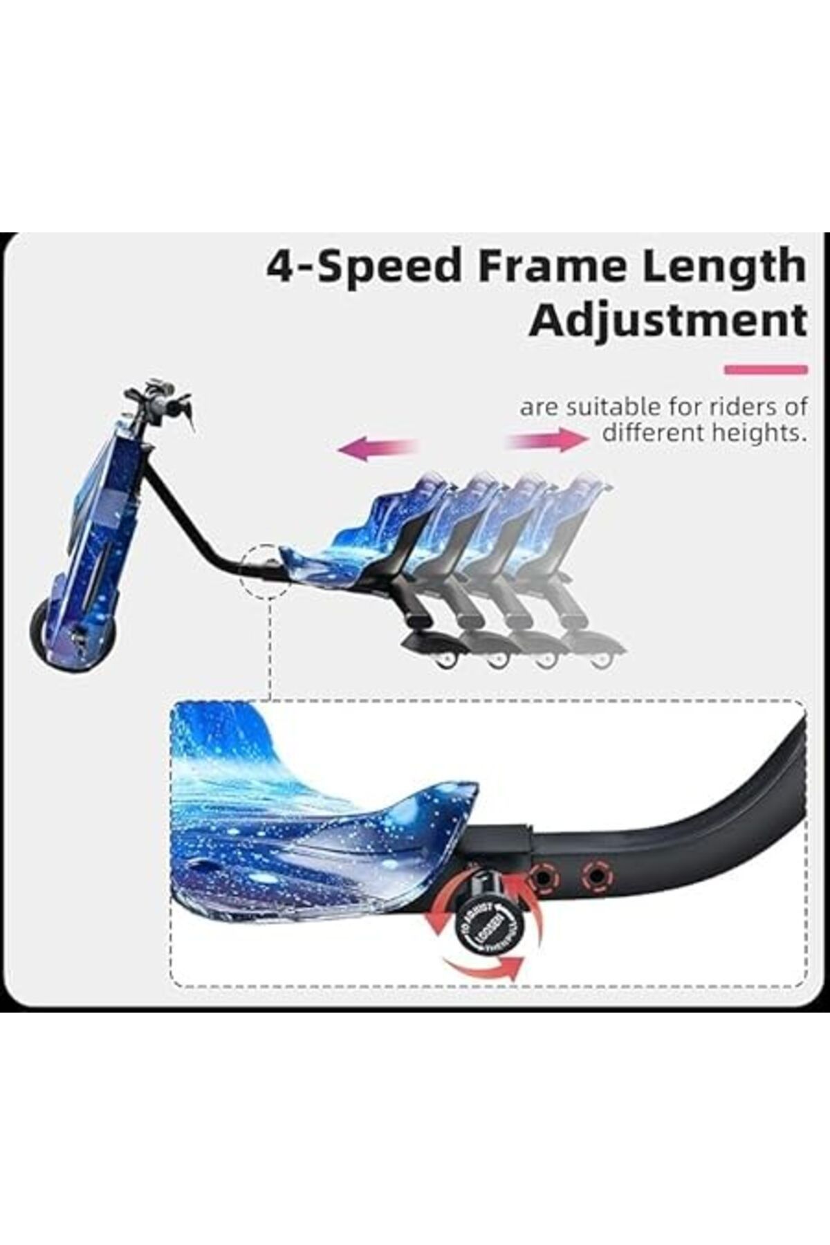 ALBADER-Electric Drift Scooter Large Size 36V Battery, Drifting Electric Scooter With Helmet Pad Set 4