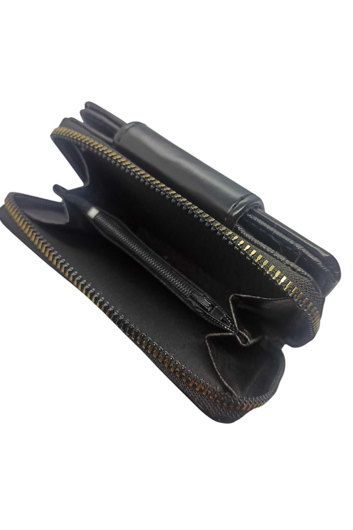 Home-Black Snap Detail Wallet 2