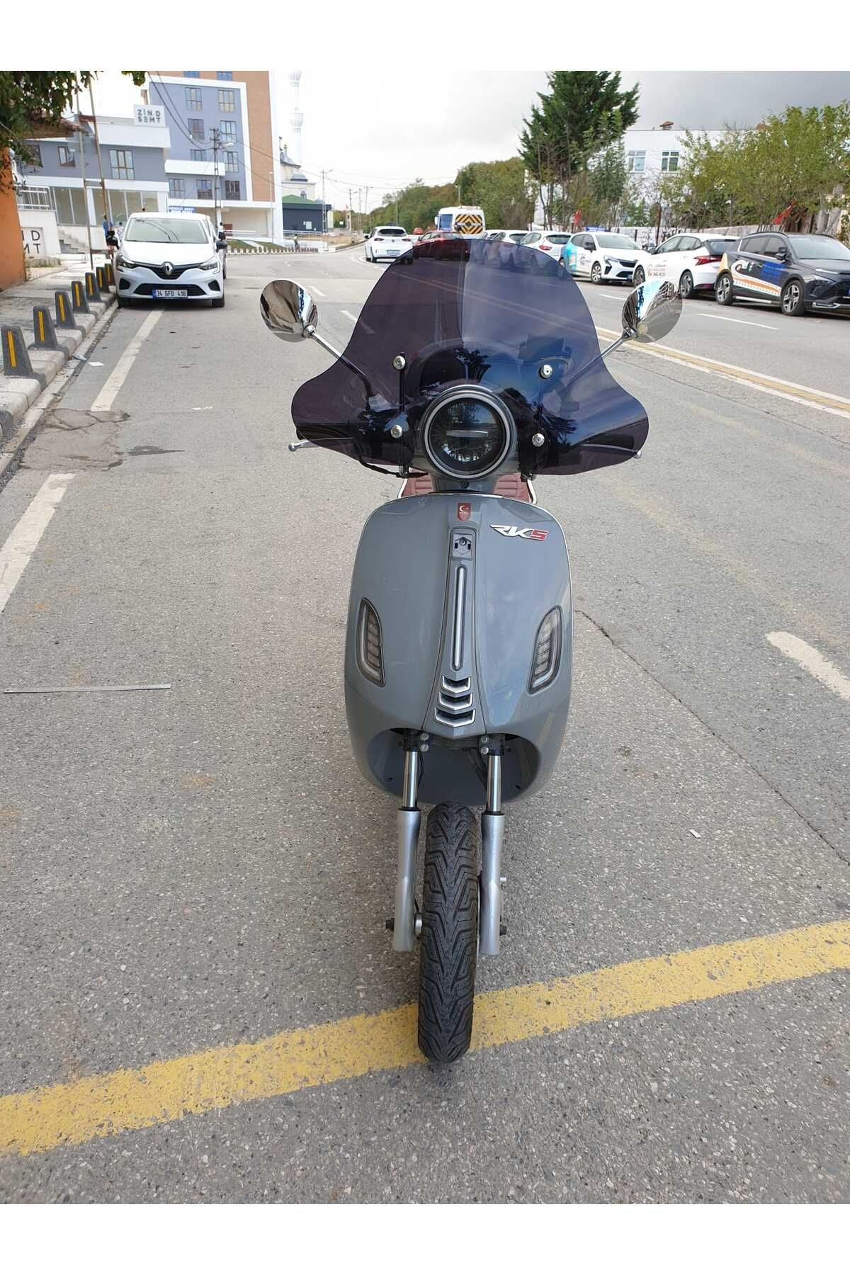 RKS Pride 125 Siperlik Ön Cam 2023-2025 Model 39cm siyah Renkli 4mm APARAT GÖNDERİLMEYECEK