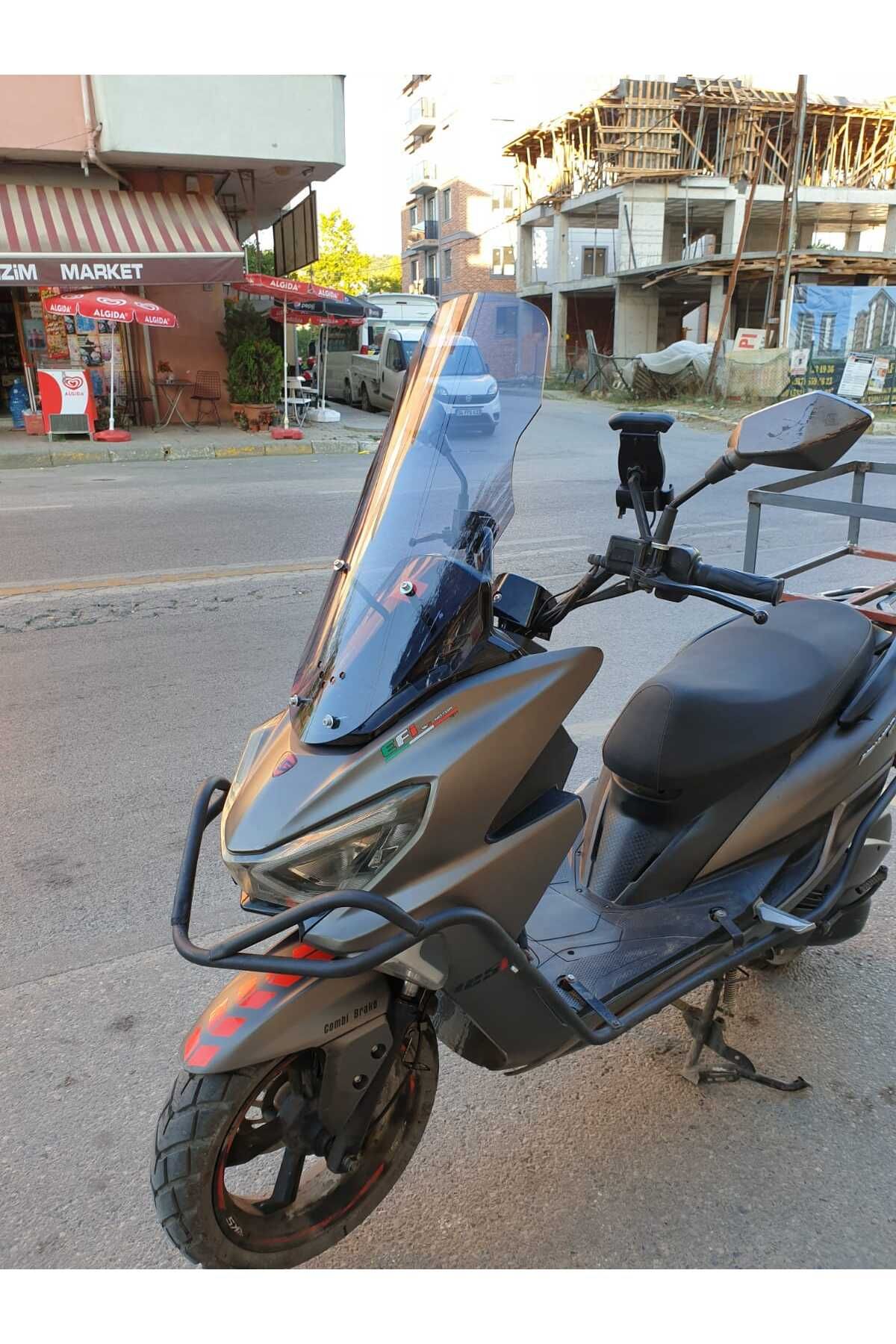 RKS Newlight 125 Siperlik Ön Cam 2021-2022 Model 55cm Füme Renkli 4mm PRO MODELE UYMAZ
