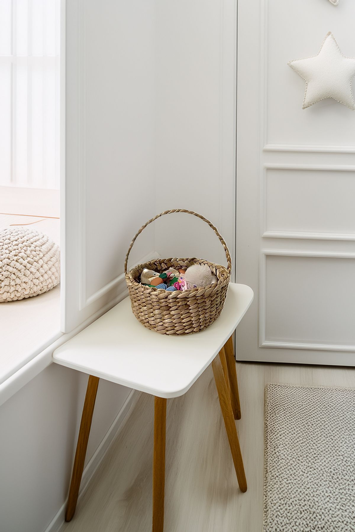 HAKİCİ-Mini Wicker Basket with Decorative Handle - Multi-Purpose 1