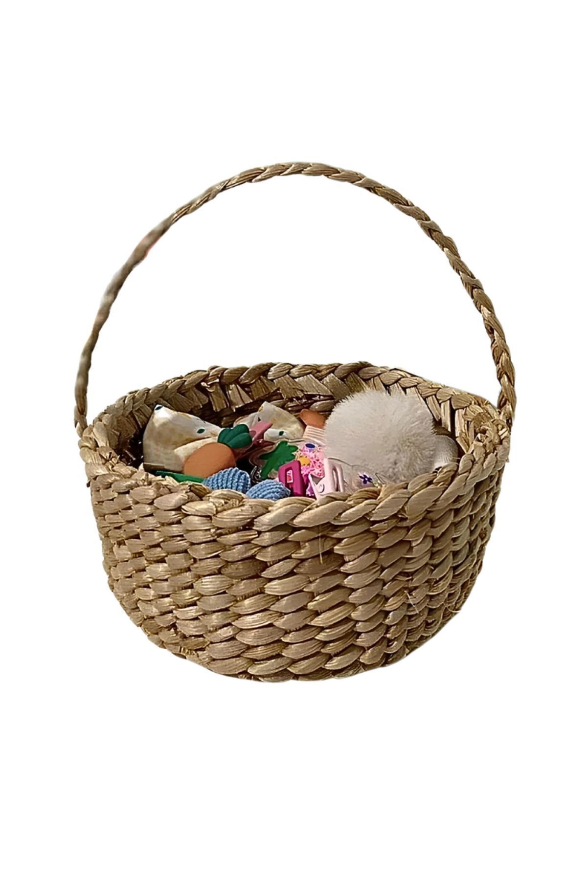 HAKİCİ-Mini Wicker Basket with Decorative Handle - Multi-Purpose 3