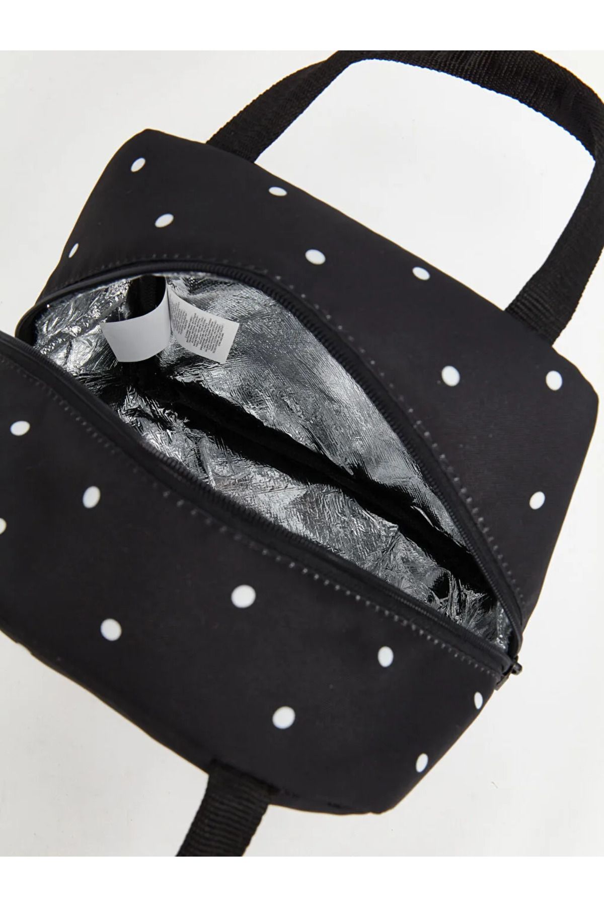 LC Waikiki-Lcw Accessories Black Polka Dot Pattern Thermal Bag 4