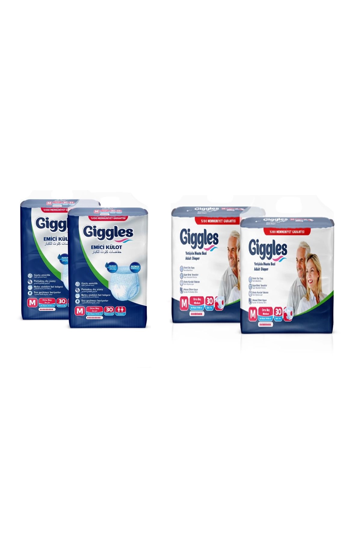 giggles Belbantlı Medium Ve Emici Külot Medium 2'şer Paket