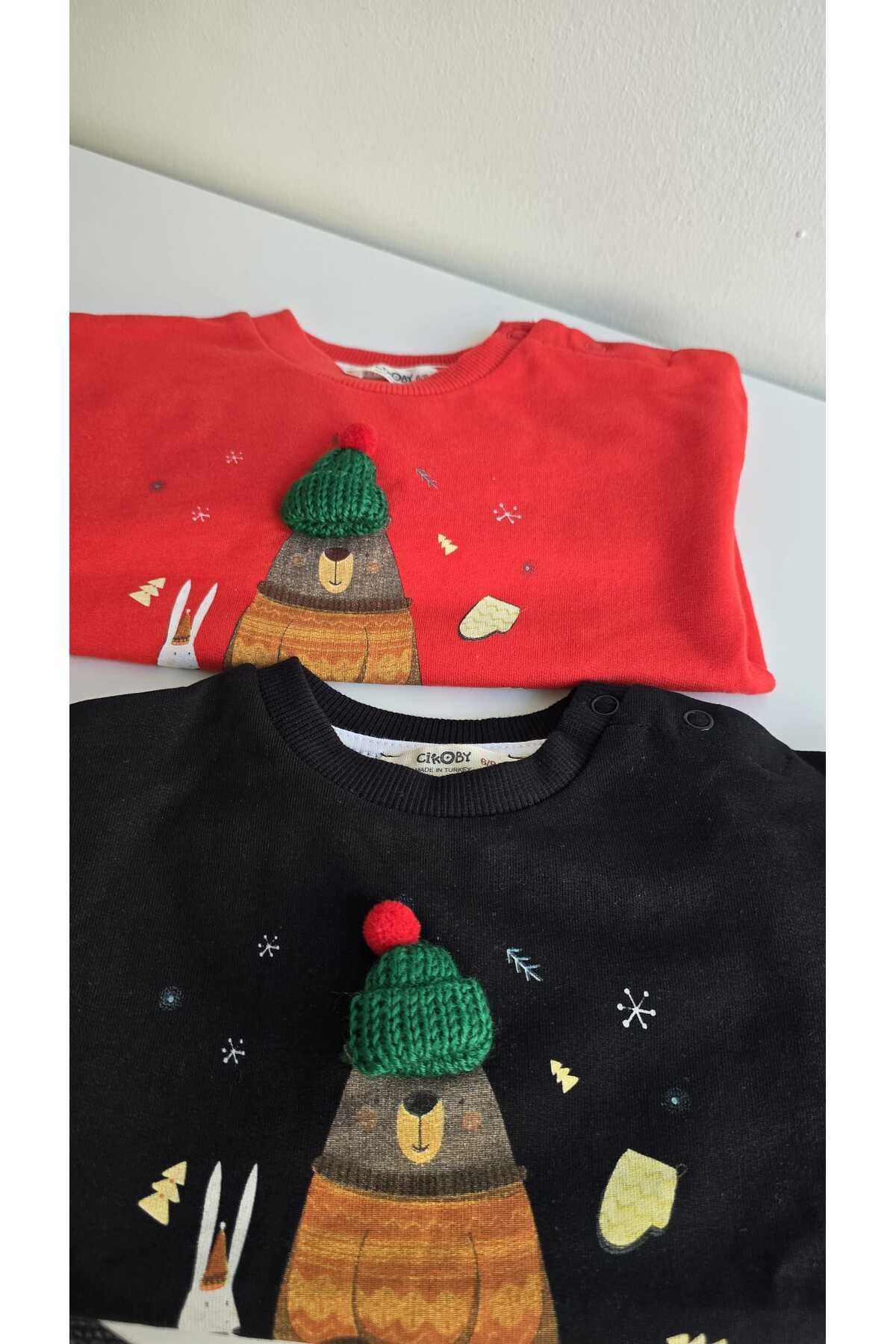 MOW Kids Yılbaşı Temalı Unisex Bebek Çocuk Pamuklu Sweatshirt fotoğrafı 5 (önizleme)