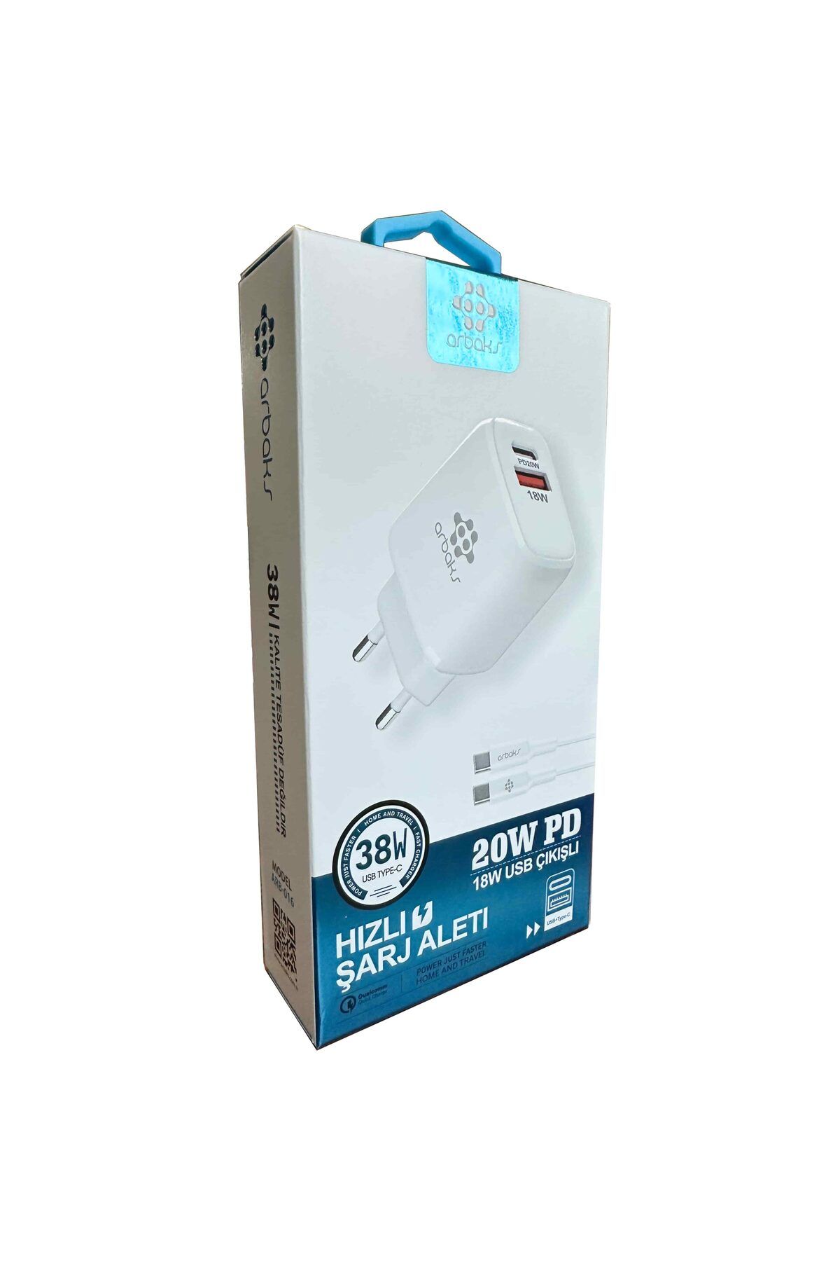 TEKNOTOK 38W PD + USB + C-C Kablo Şarj Aleti Arbaks ARB-016
