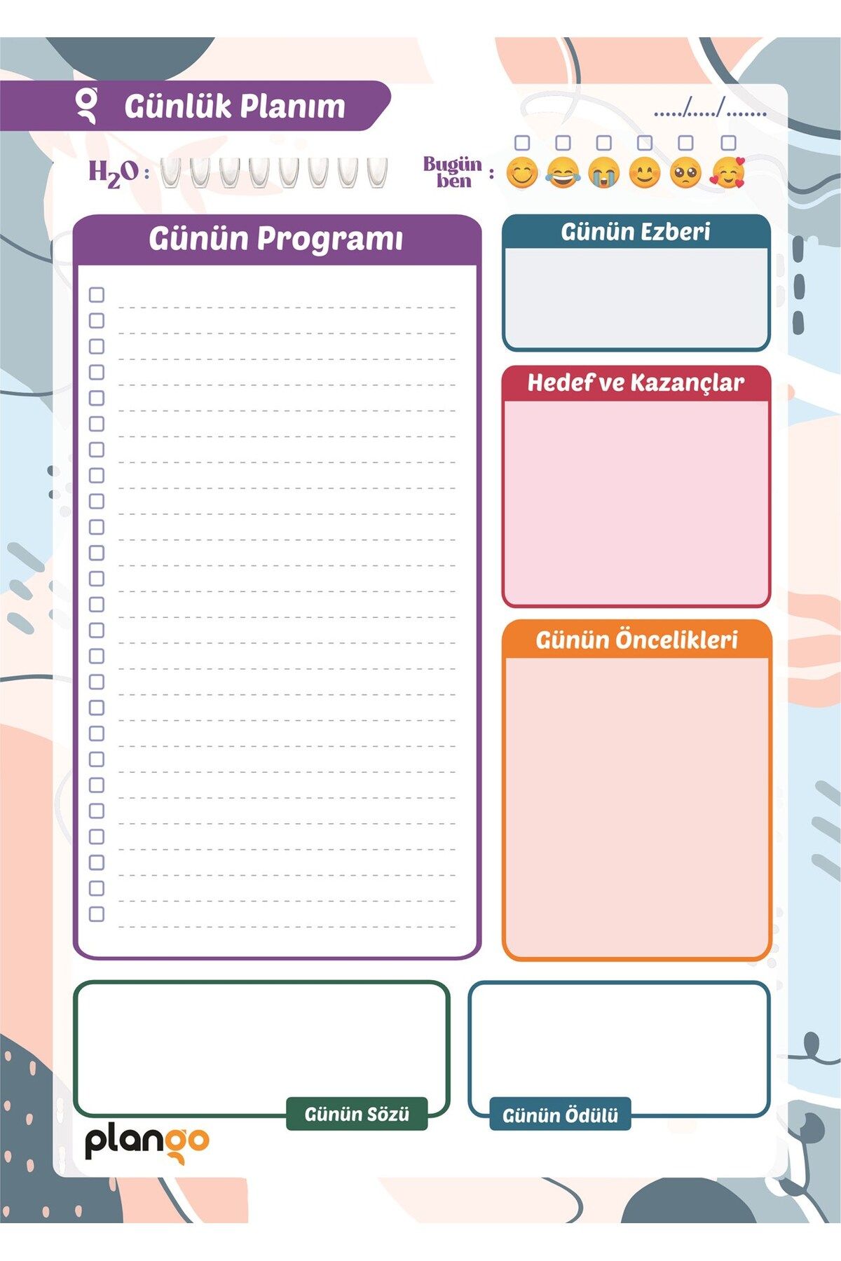 Plango-Blue Triangle Daily Planner Notebook - Lesson and Study Planner - Planning 3