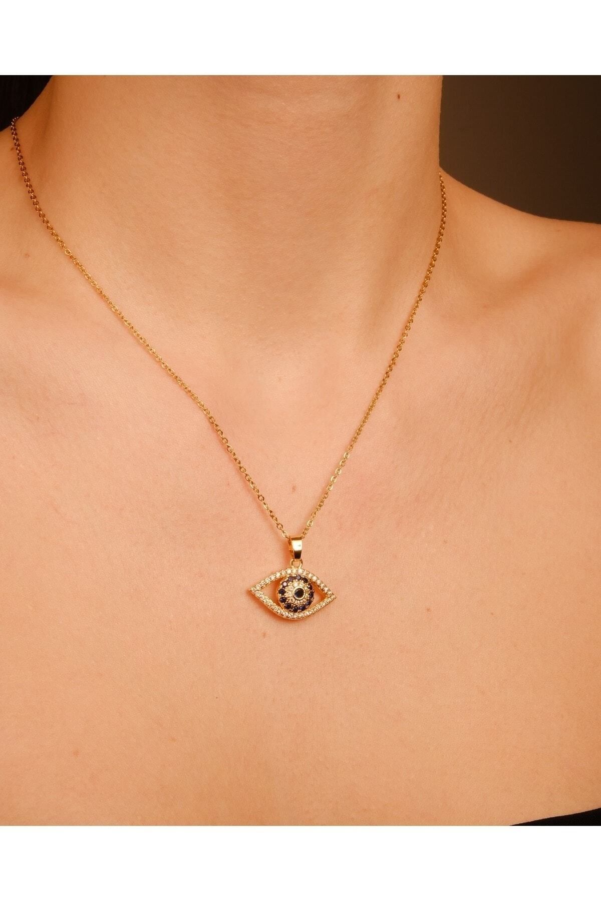 Lekka Design-Women's Anti-Tarnish Steel Jewelry Eye Necklace 7