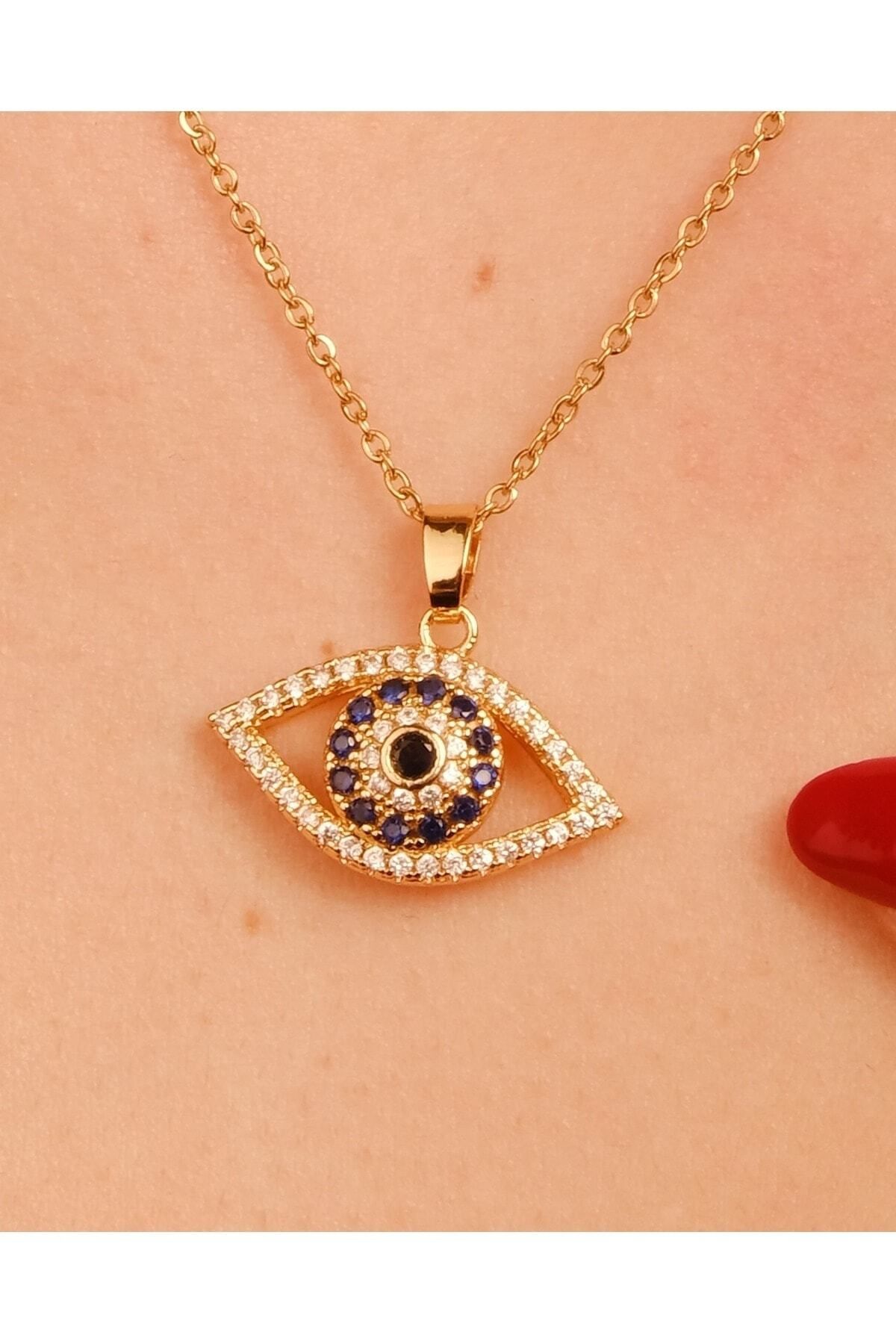 Lekka Design-Women's Anti-Tarnish Steel Jewelry Eye Necklace 3
