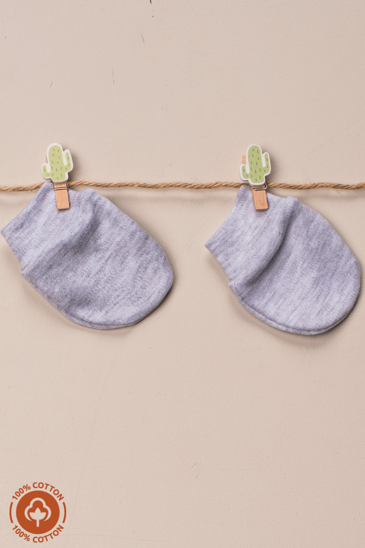 Miniel Kız Bebek Yenidoğan Penye Organik Pamuklu Bebek Eldiveni 3lü Set - Somon fotoğrafı 3 (önizleme)