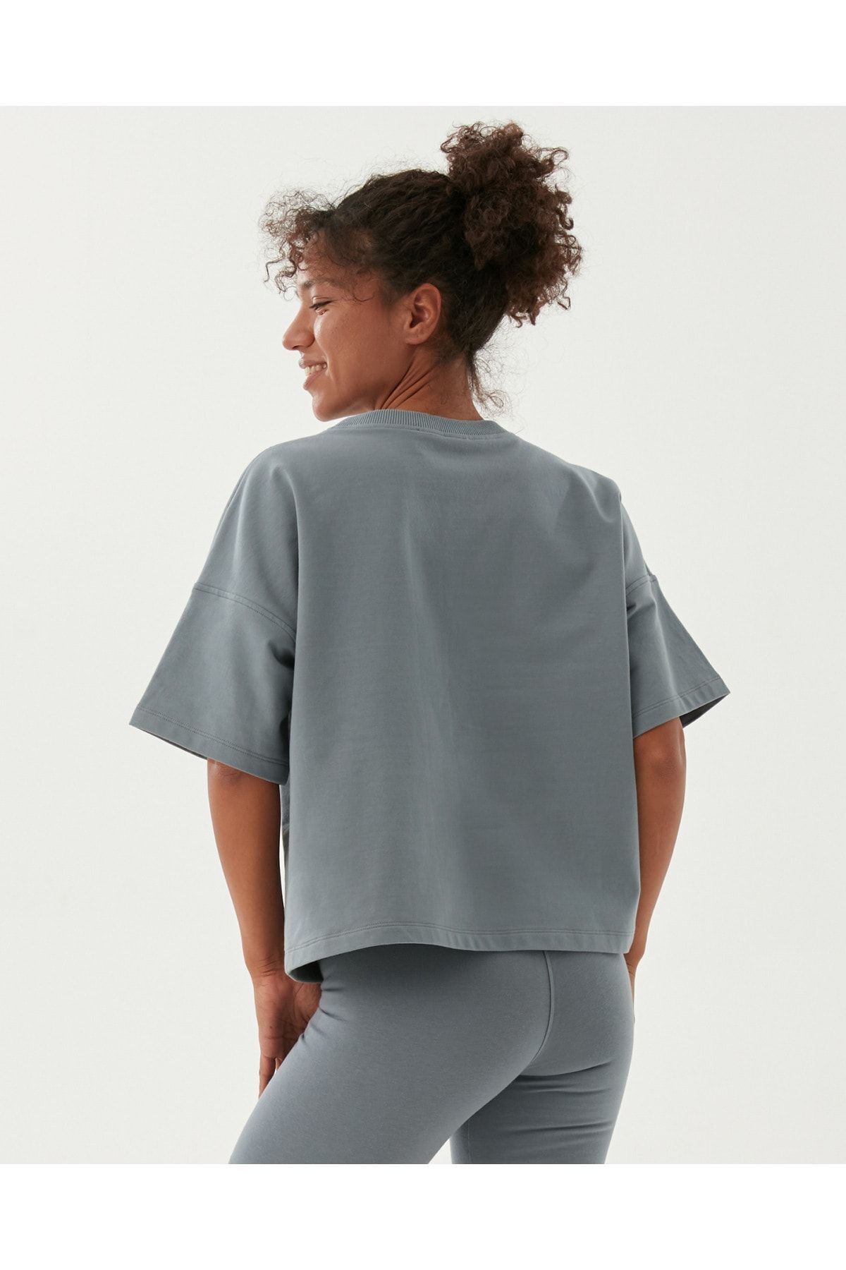 Ayma Active-Blue Short Sleeve Crew Neck Basic Thick Sweatshirt Tee 2