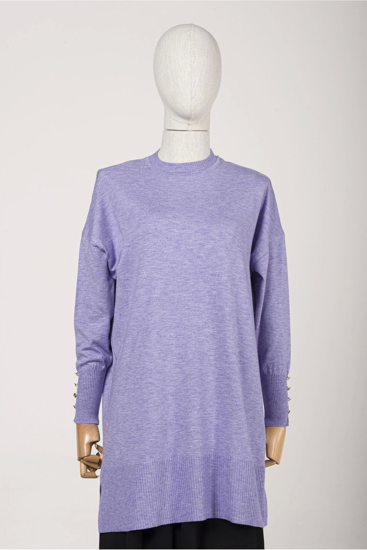 Invee-Invee 6882 Wool Blend Lilac Tunic 3