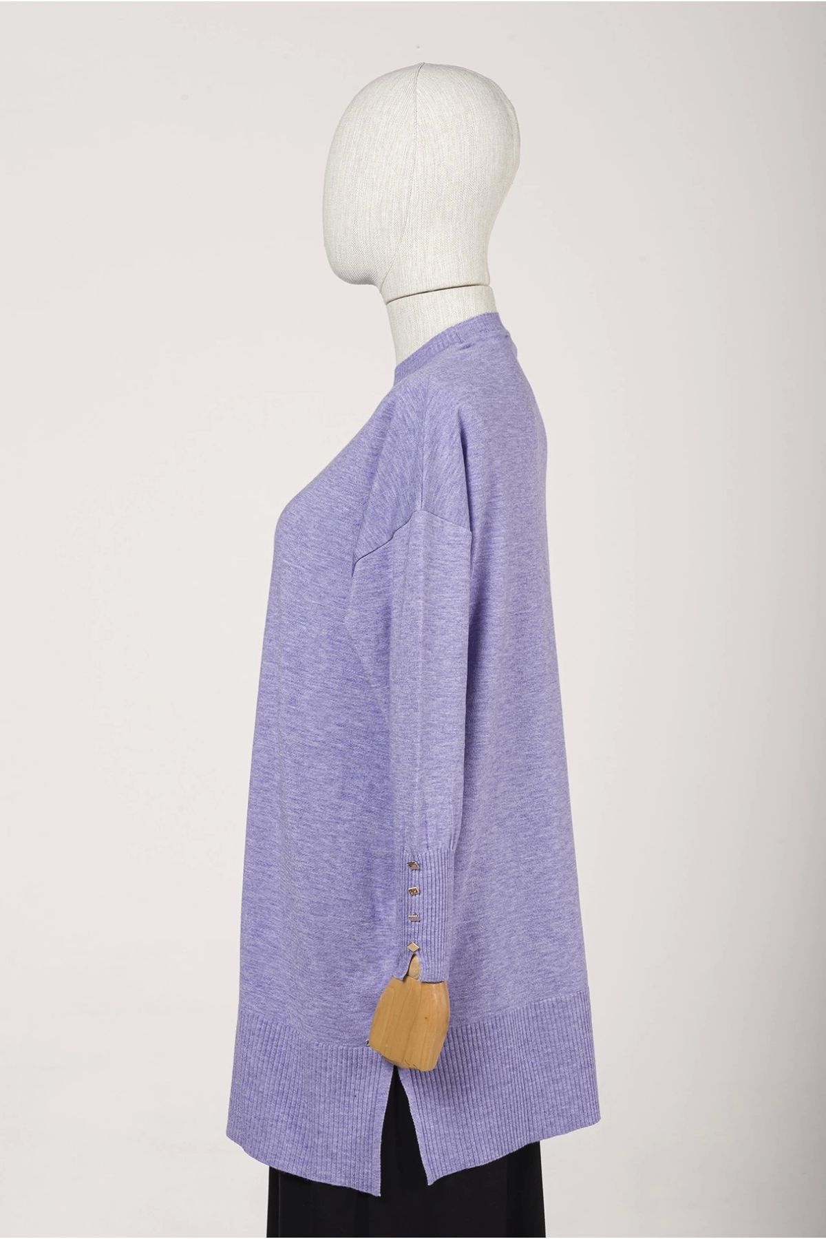 Invee-Invee 6882 Wool Blend Lilac Tunic 4