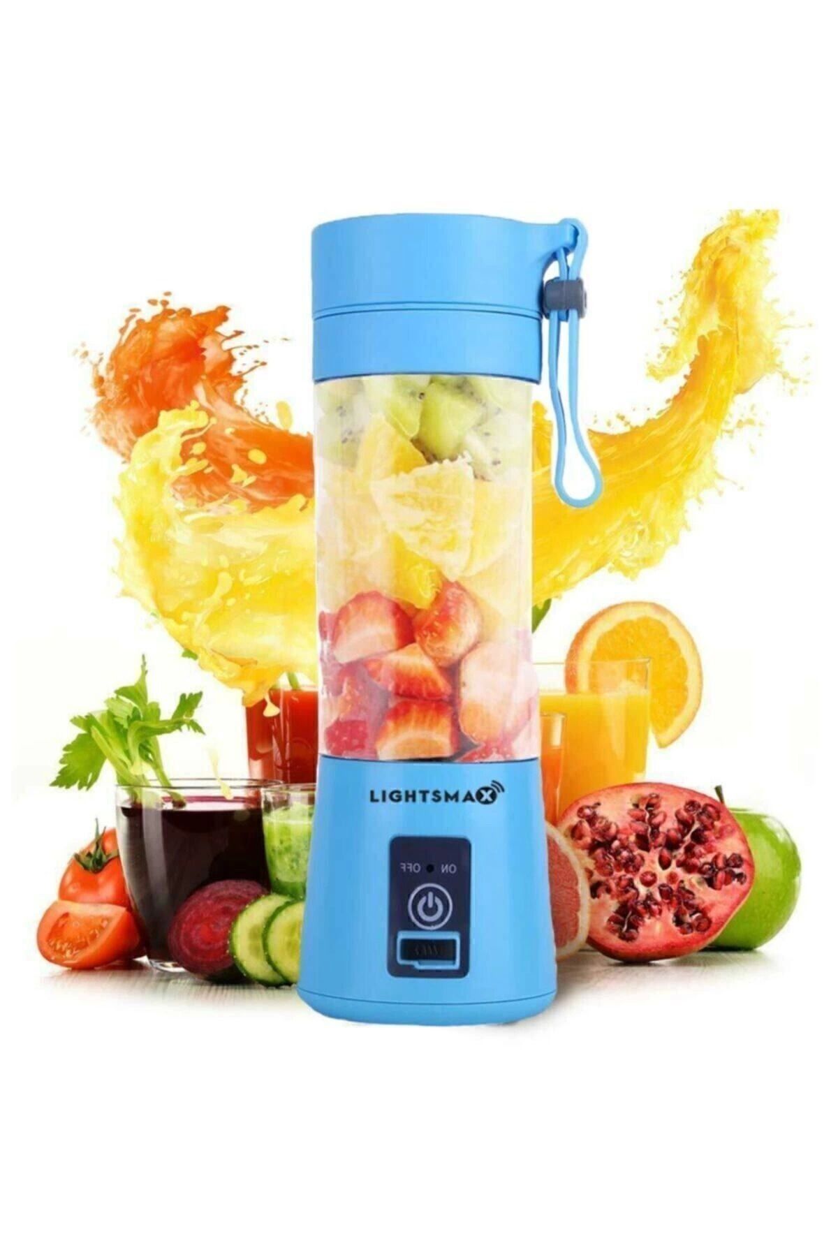 Easy Tedarik Portatif Taşınabilir380 Ml Usb Şarjlı Mavi El Blender