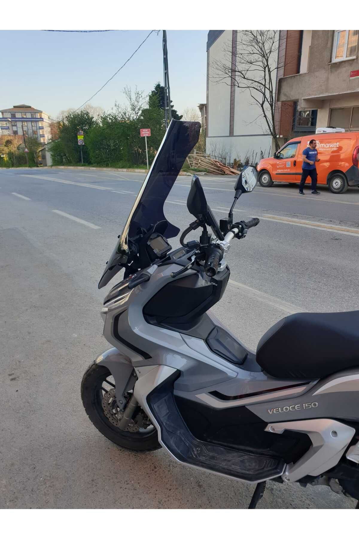 RKS Veloce 150 Siperlik Ön Cam 2023-2025 Model 78cm Siyah Renkli 4mm UZUN CAM