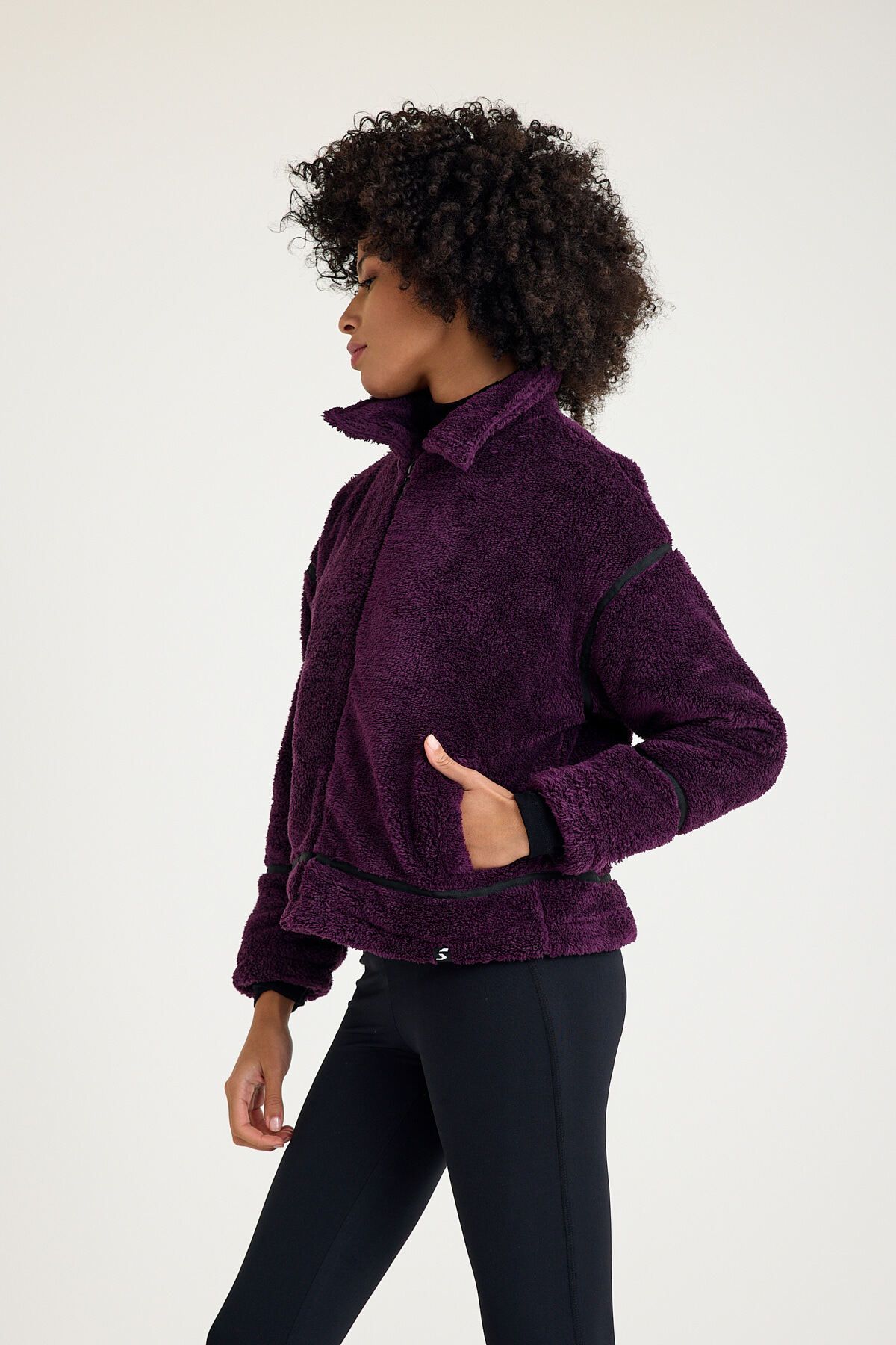 Scorp-Shine Casual - Palton mov de pluș pentru femei 6