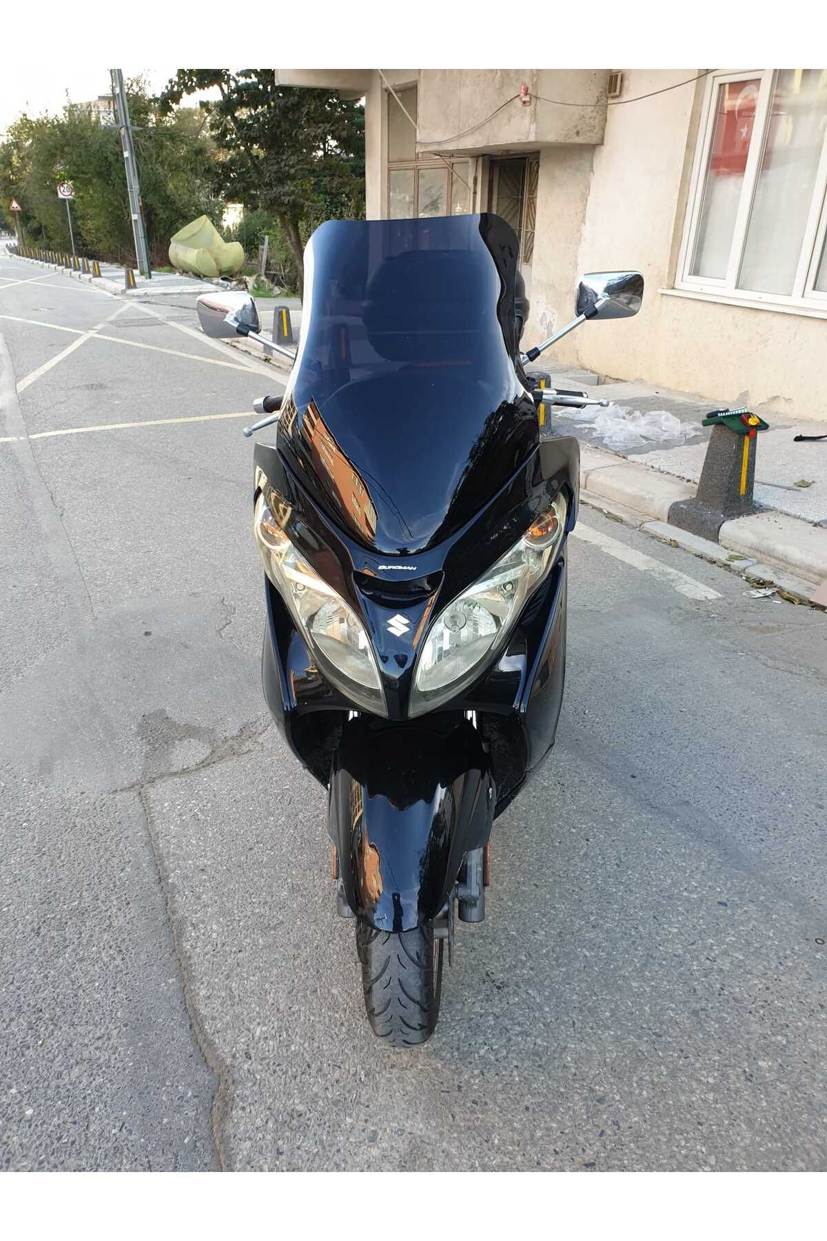 Suzuki Burgman 400 K7 Siperlik Ön Cam 2007 2015 Model 70cm Siyah Renkli 4mm