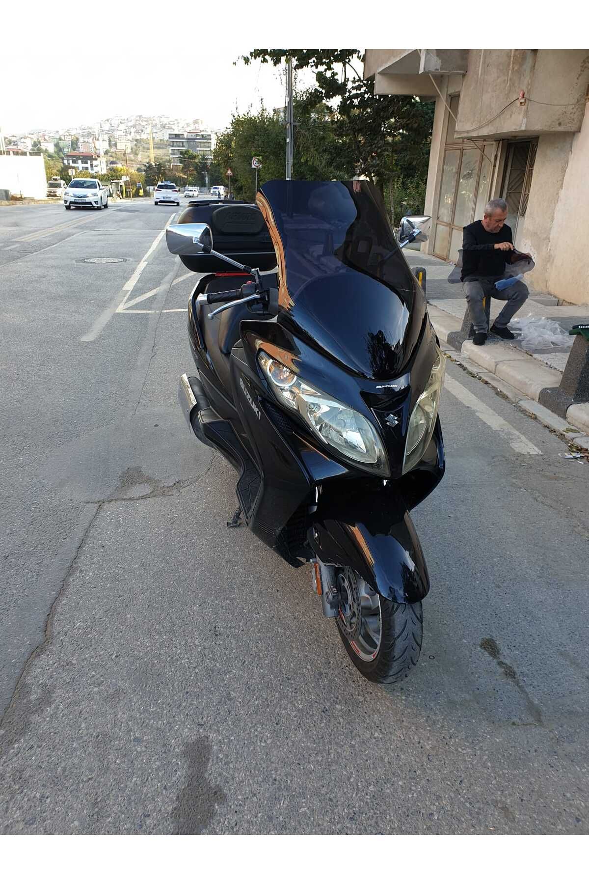 Suzuki Burgman 400 K7 Siperlik Ön Cam 2007 2015 Model 70cm Siyah Renkli 4mm