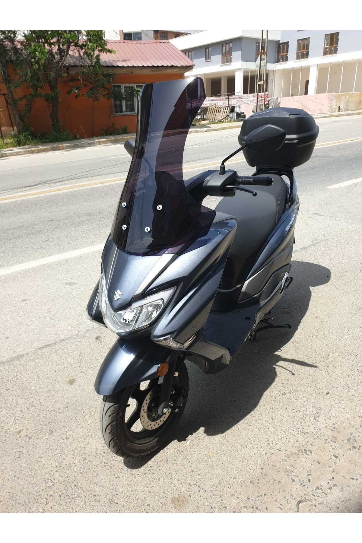 Suzuki Burgman Street EX 125 Siperlik Ön Cam 2023-2025 Model 62cm Siyah Renkli 4mm