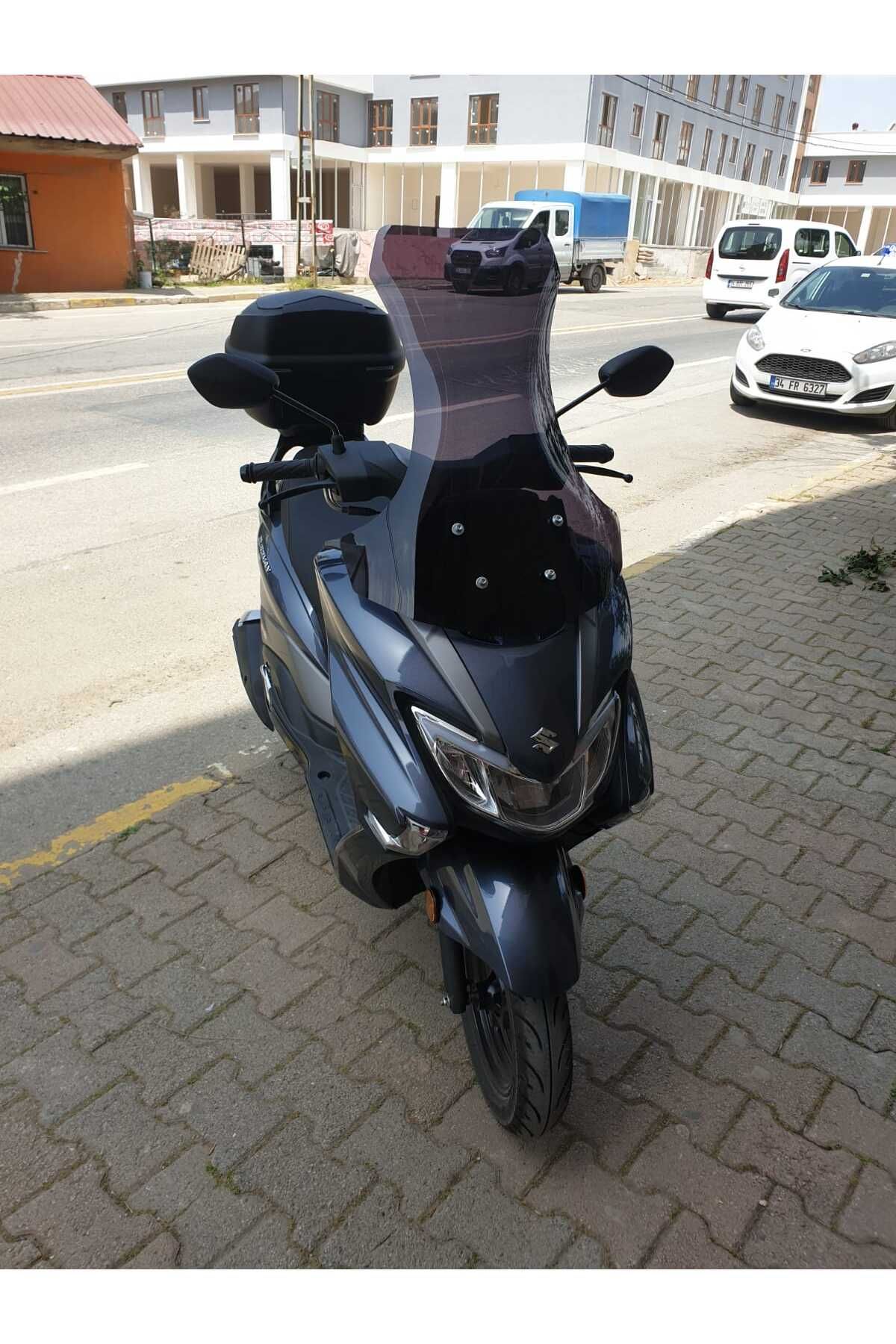 Suzuki Burgman Street EX 125 Siperlik Ön Cam 2023-2025 Model 62cm Siyah Renkli 4mm