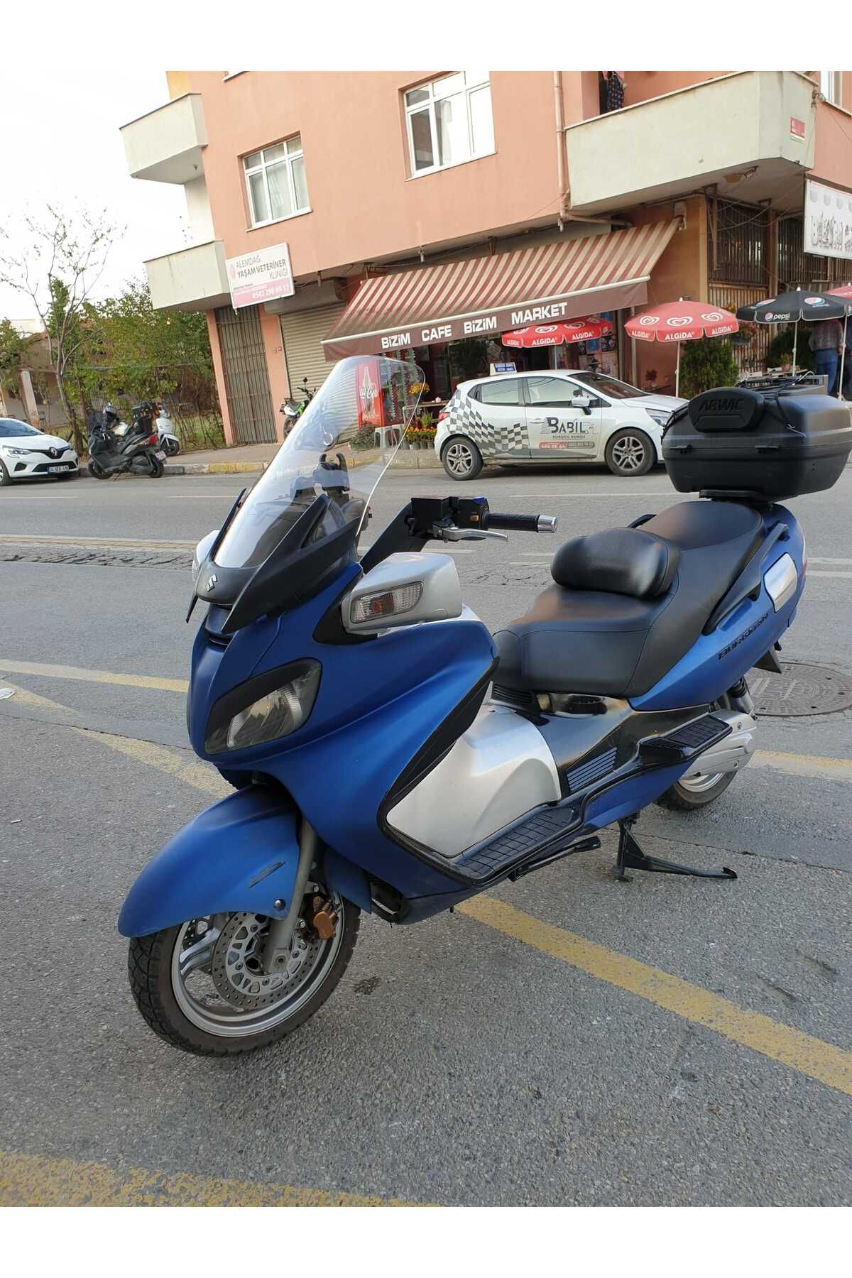 Suzuki Burgman 650 Siperlik Ön Cam 2005 2018 Model 65cm Şeffaf Renkli 4mm ORTA BOYLU CAM