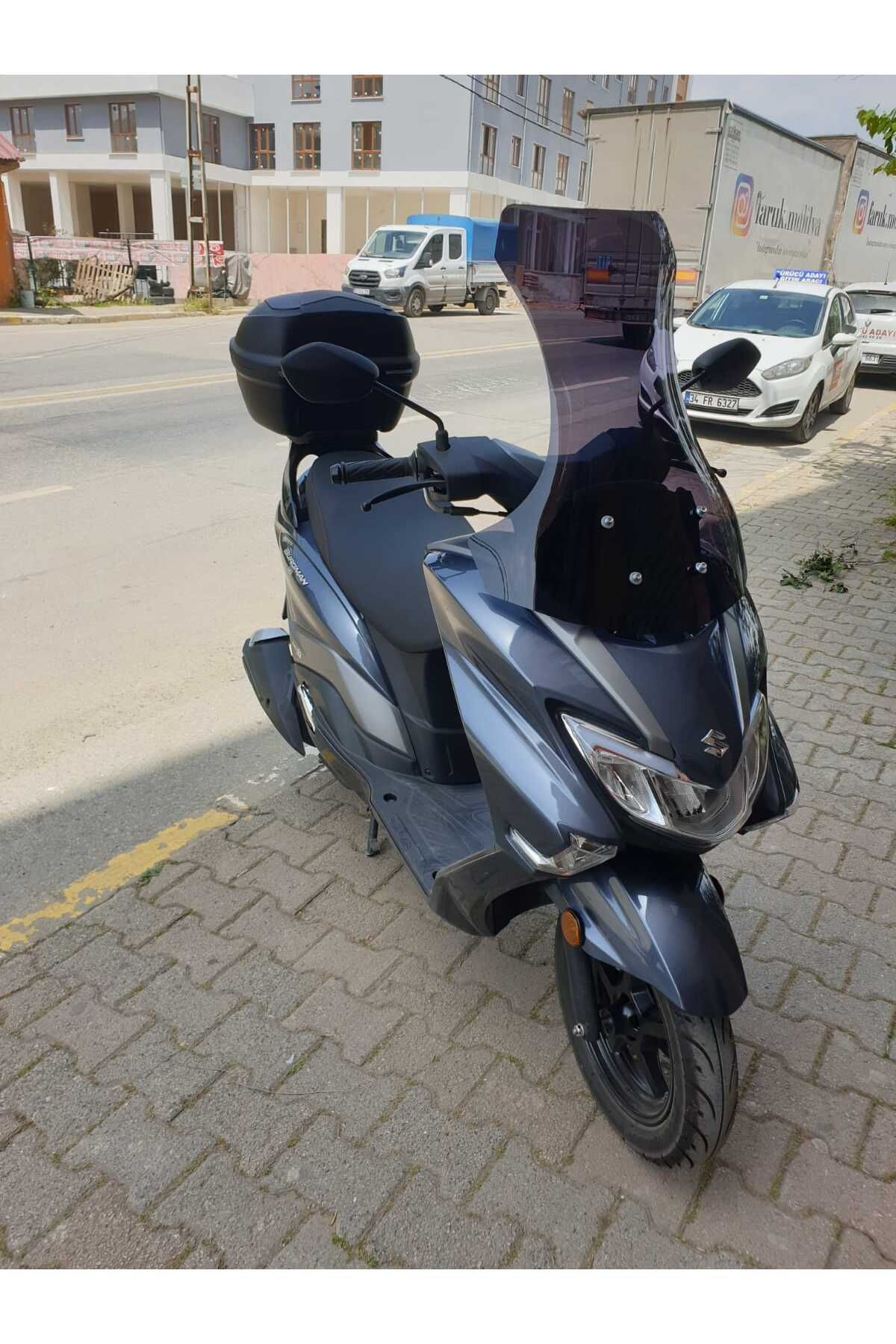 Suzuki Burgman Street EX 125 Siperlik Ön Cam 2023-2025 Model 62cm Siyah Renkli 4mm
