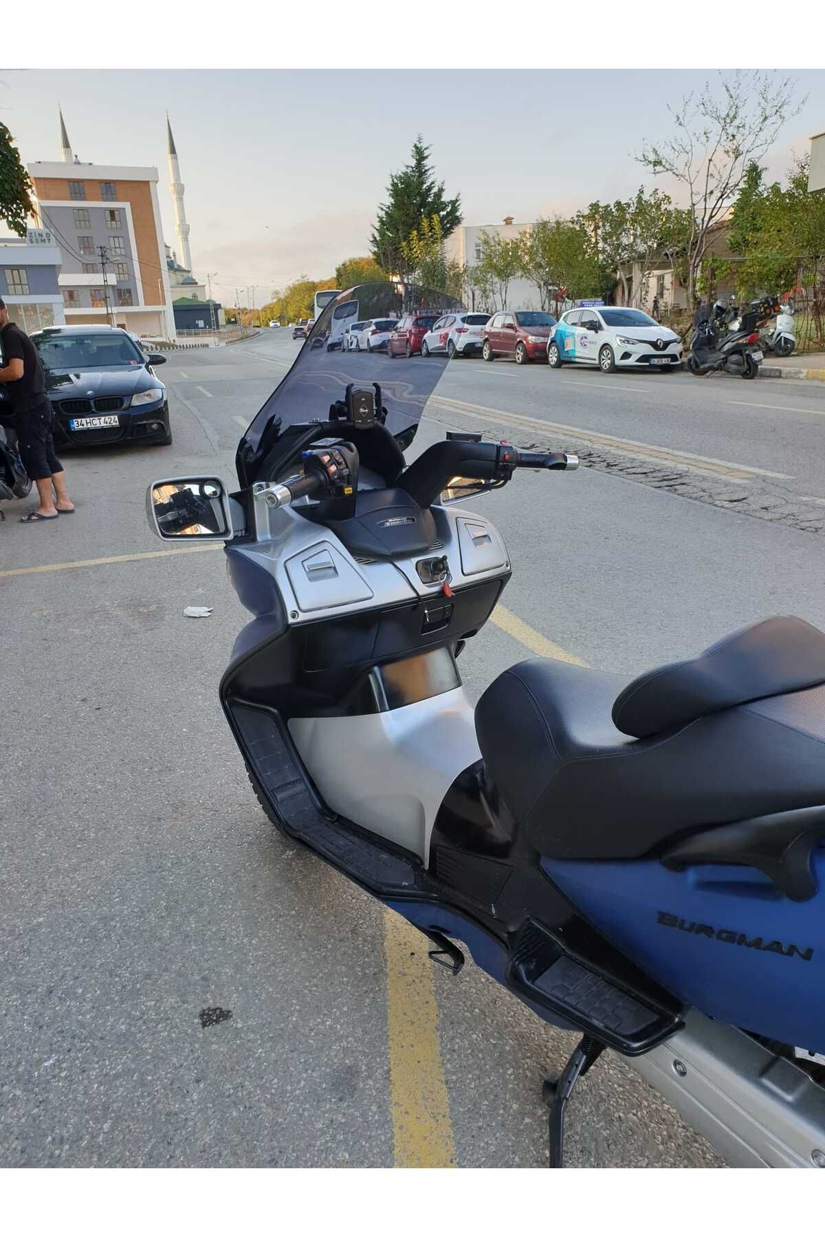 Suzuki Burgman 650 Siperlik Ön Cam 2005 2018 Model 65cm Şeffaf Renkli 4mm ORTA BOYLU CAM