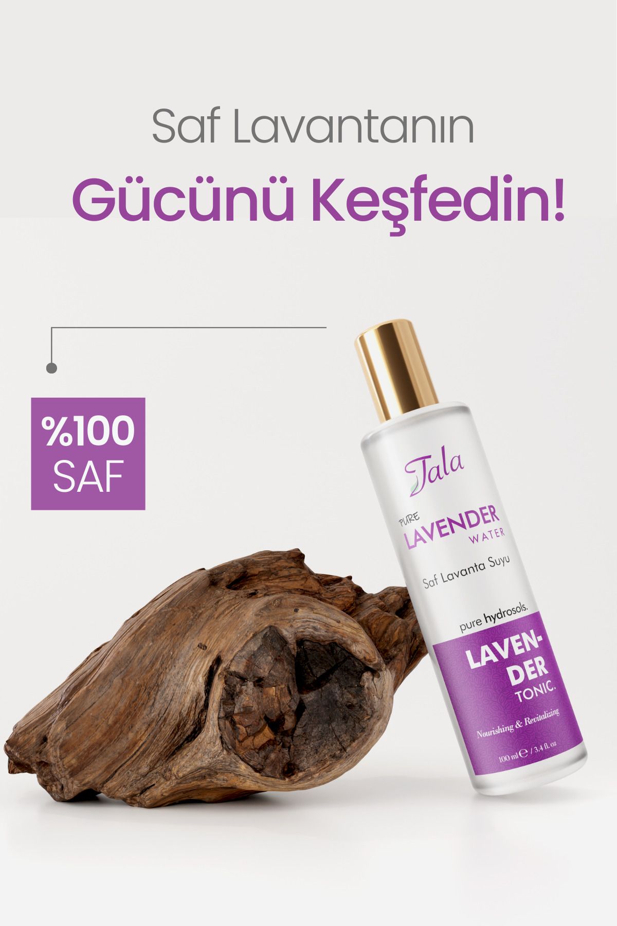آب اسطوخودوس 100% خالص و طبیعی احیا کننده و مغذی تونیک Lavender Hydrosol 100ml Tala