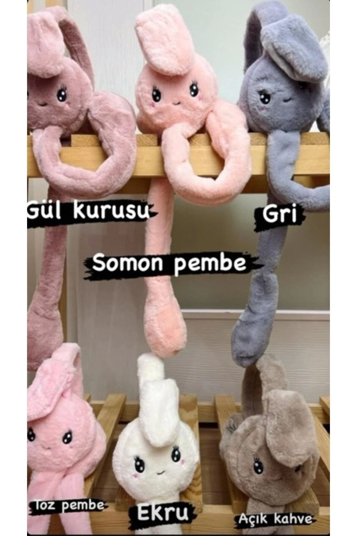 İndirimkusu Peluş Hareketli Tavşan Kulaklık Standart