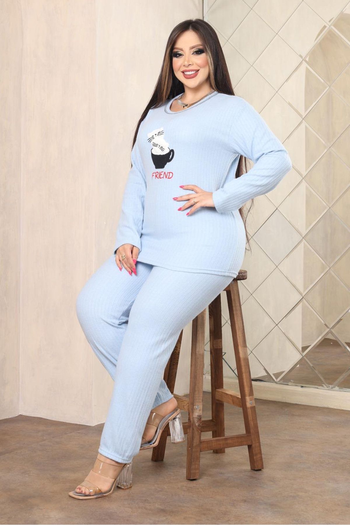 DPARİS-Σετ πιτζάμες Interlock Plus Size 2
