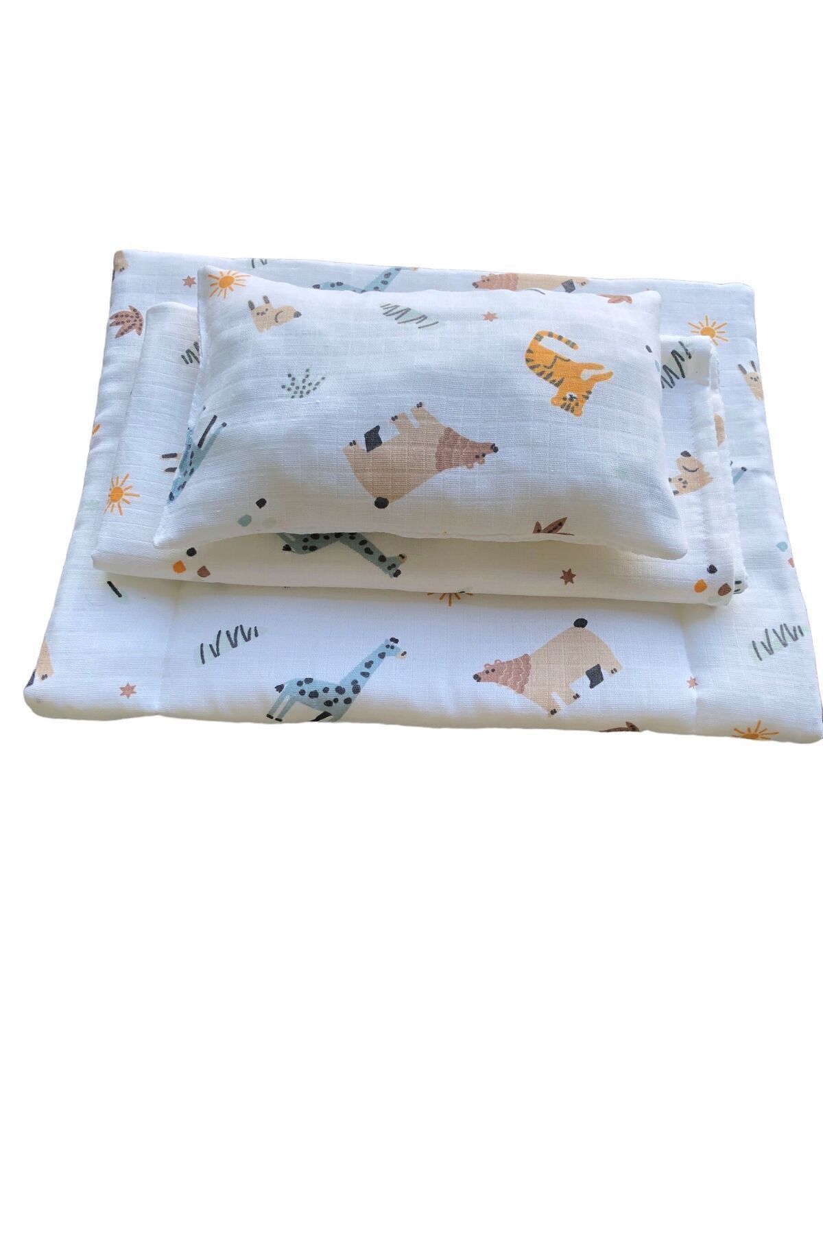 Kido Kidos-3-Piece Baby Nursing Set - Changing Mat, Double-Sided Muslin-Pique Cover Blanket 2