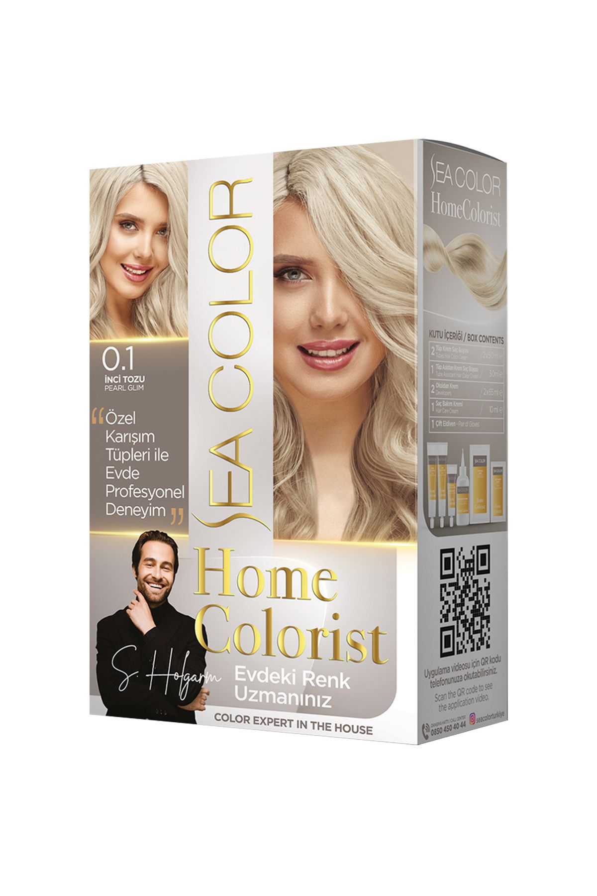 Nurum E Tİcaret 2 Tüp Home Colorist 0.1 İnci Tozu Premium Saç Boyası Evde Profesyonel Sonuç