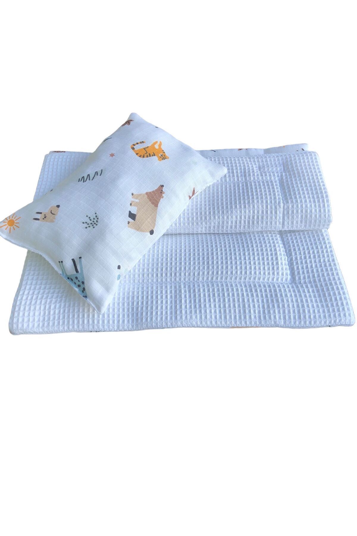 Kido Kidos-3-Piece Baby Nursing Set - Changing Mat, Double-Sided Muslin-Pique Cover Blanket 4