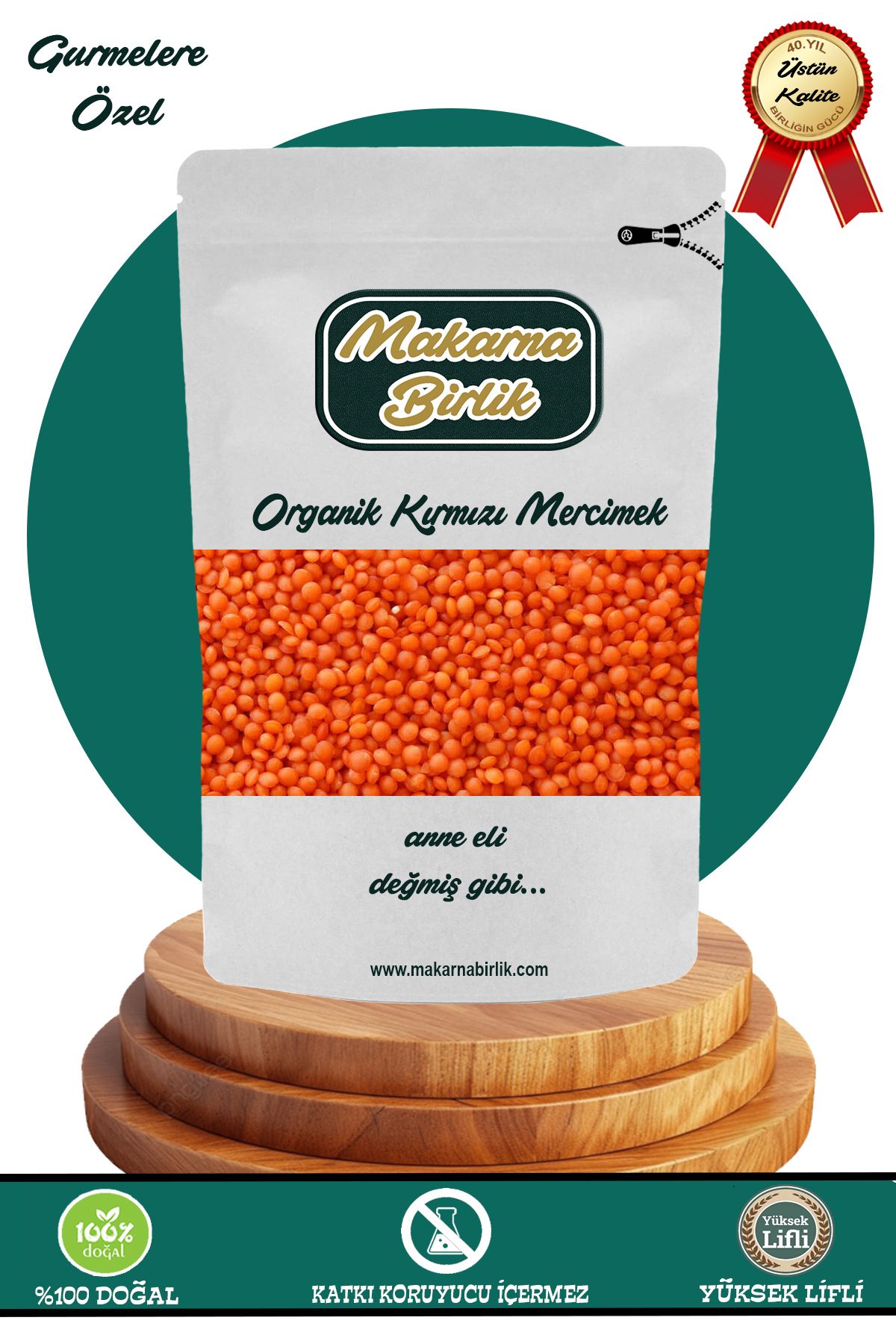 Makarna Birlik Organik Kırmızı Mercimek- 1 KG