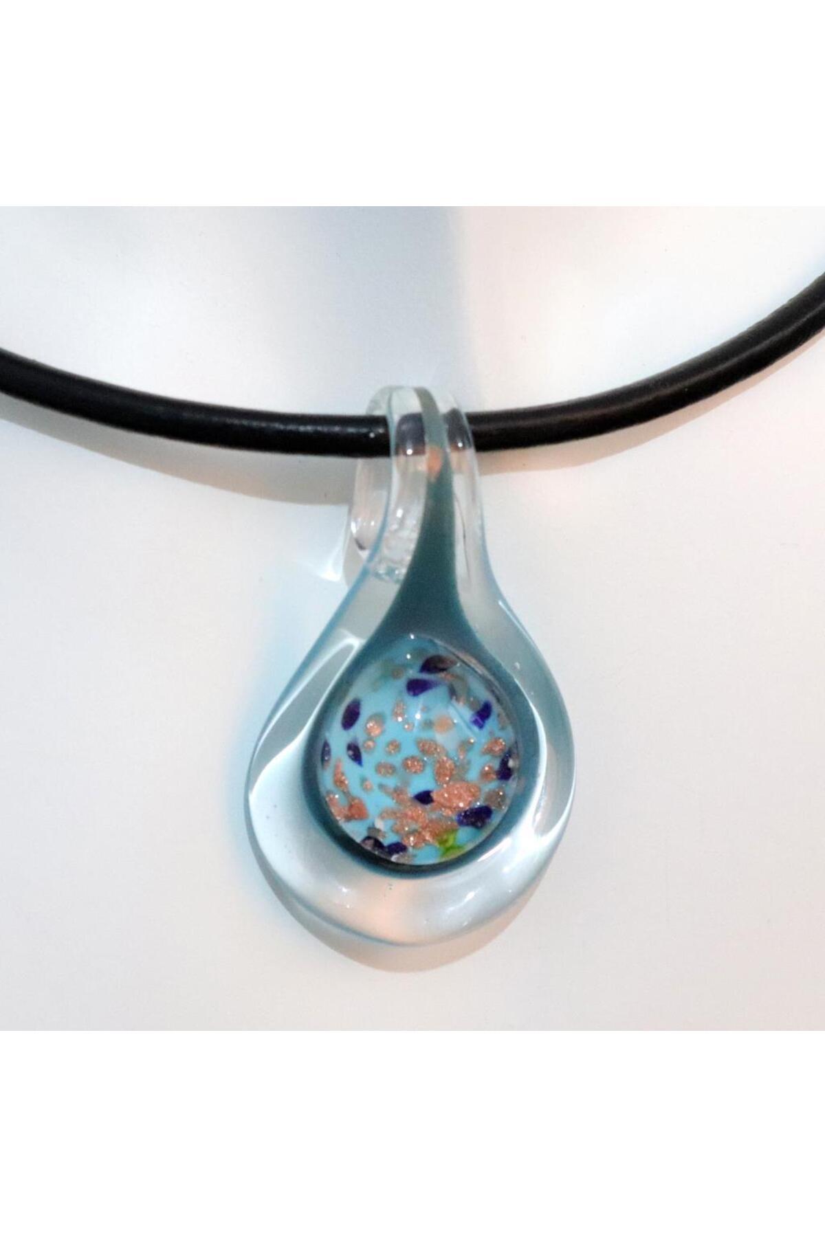 veraART-Handmade Murano Glass Set of 2 Blue Necklace and Bracelet Tina 3