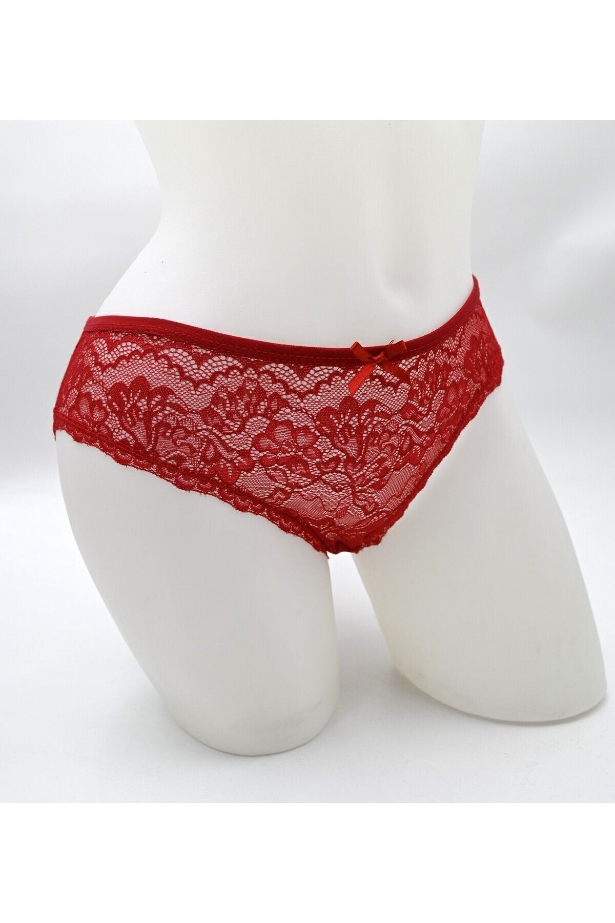 DONLİZZA-Red Lace Front Panties - 3 Pieces 3